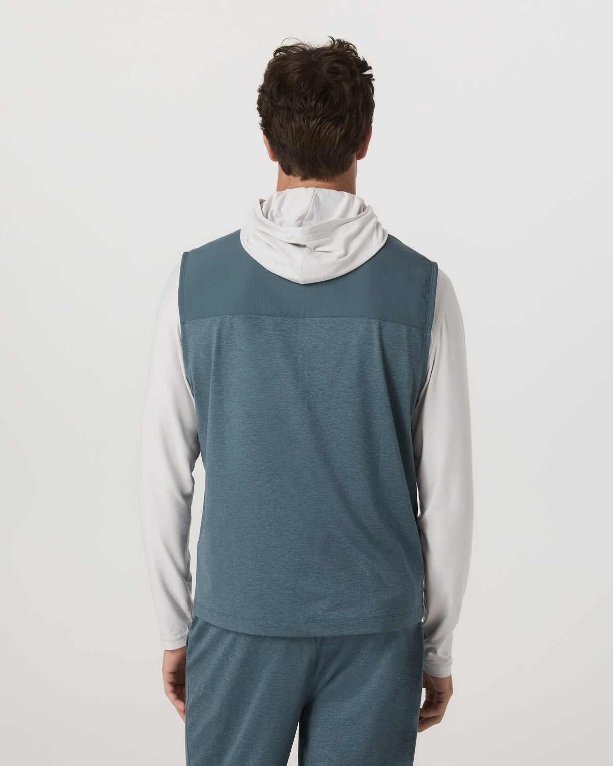 Men Vuori Sunday Element Vest Blue Sea Heather Full-Zip Vest