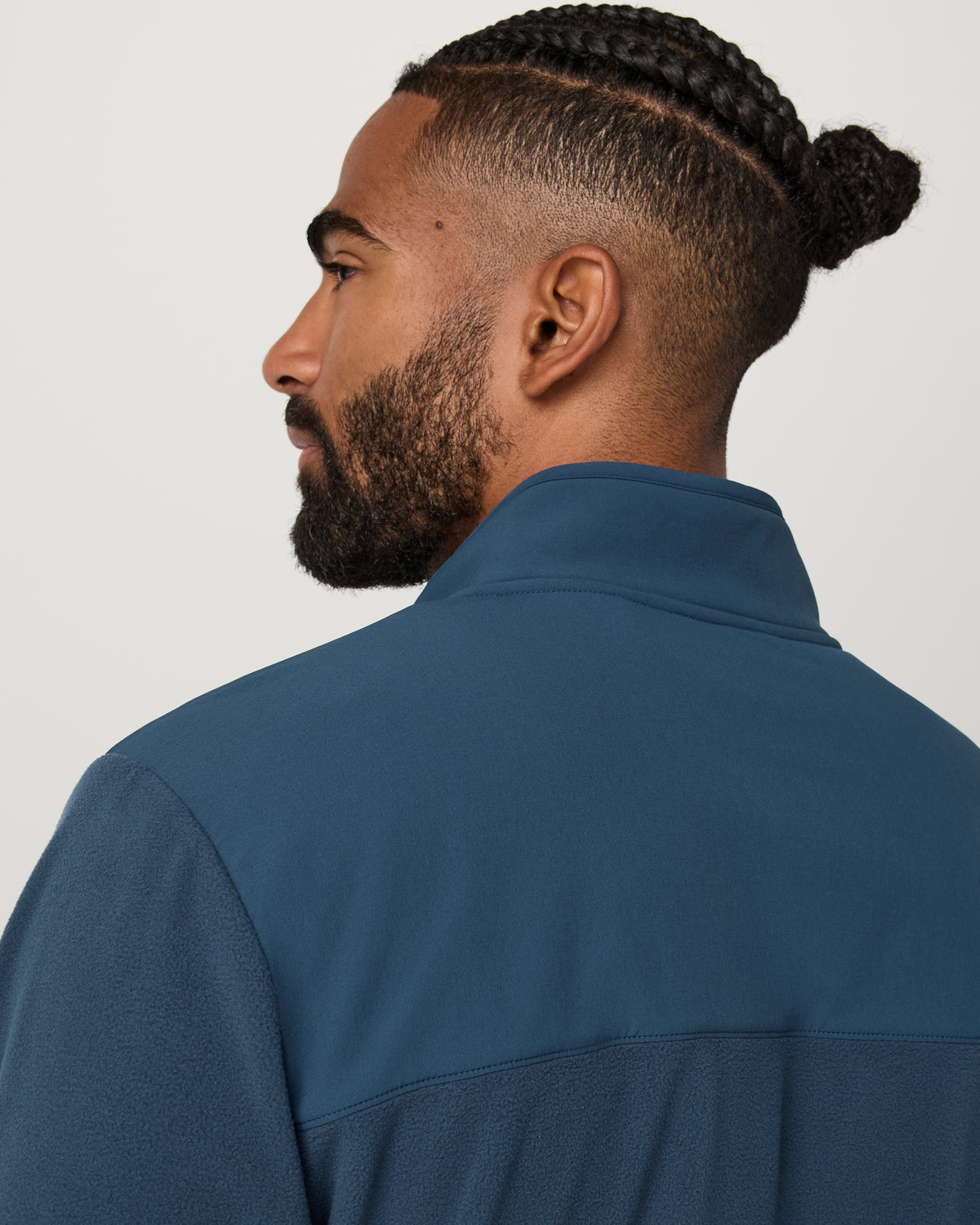 Men Vuori Aspen 1/2 Snap Men's Ocean Blue Mock-Neck Pullover