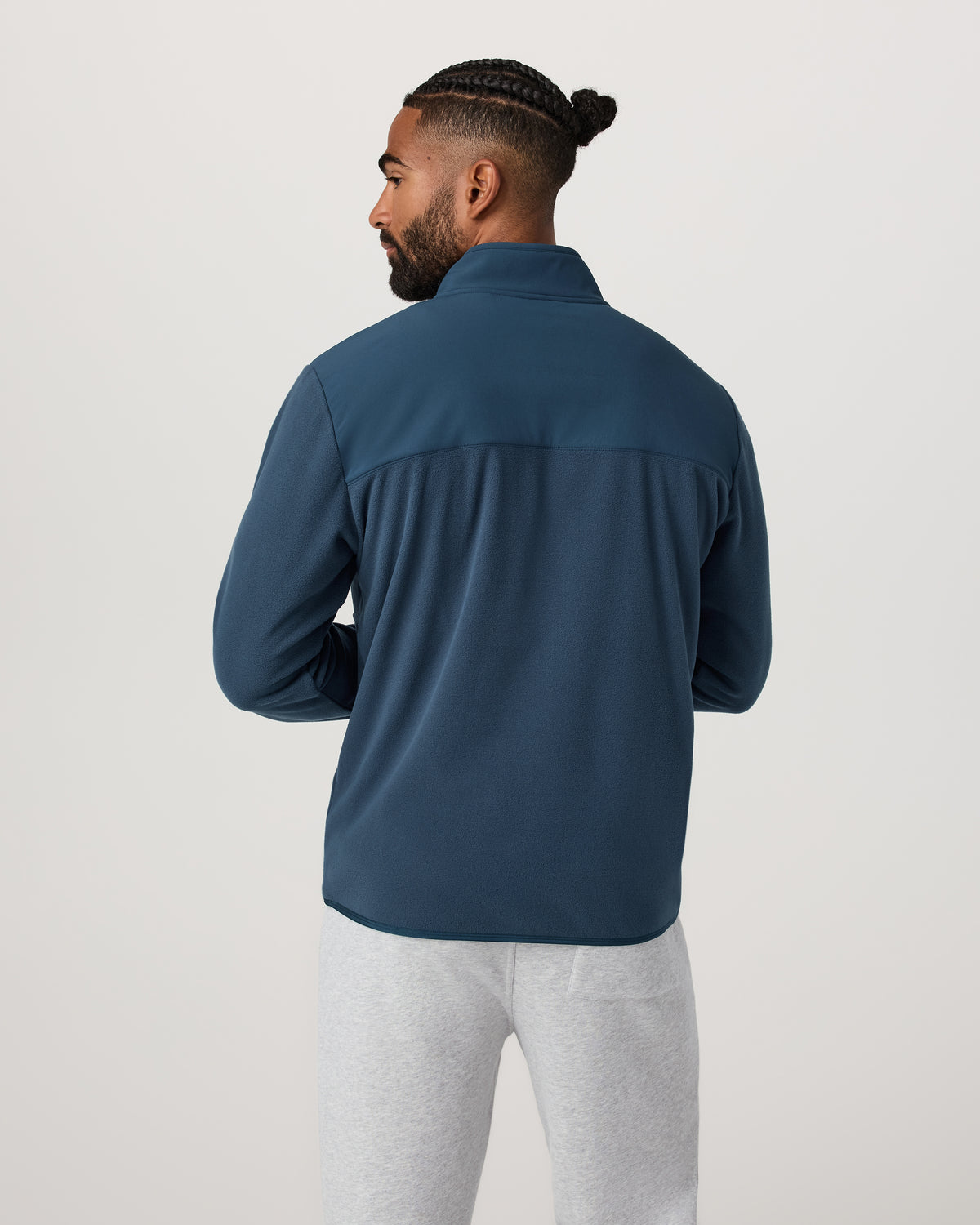 Men Vuori Aspen 1/2 Snap Men's Ocean Blue Mock-Neck Pullover