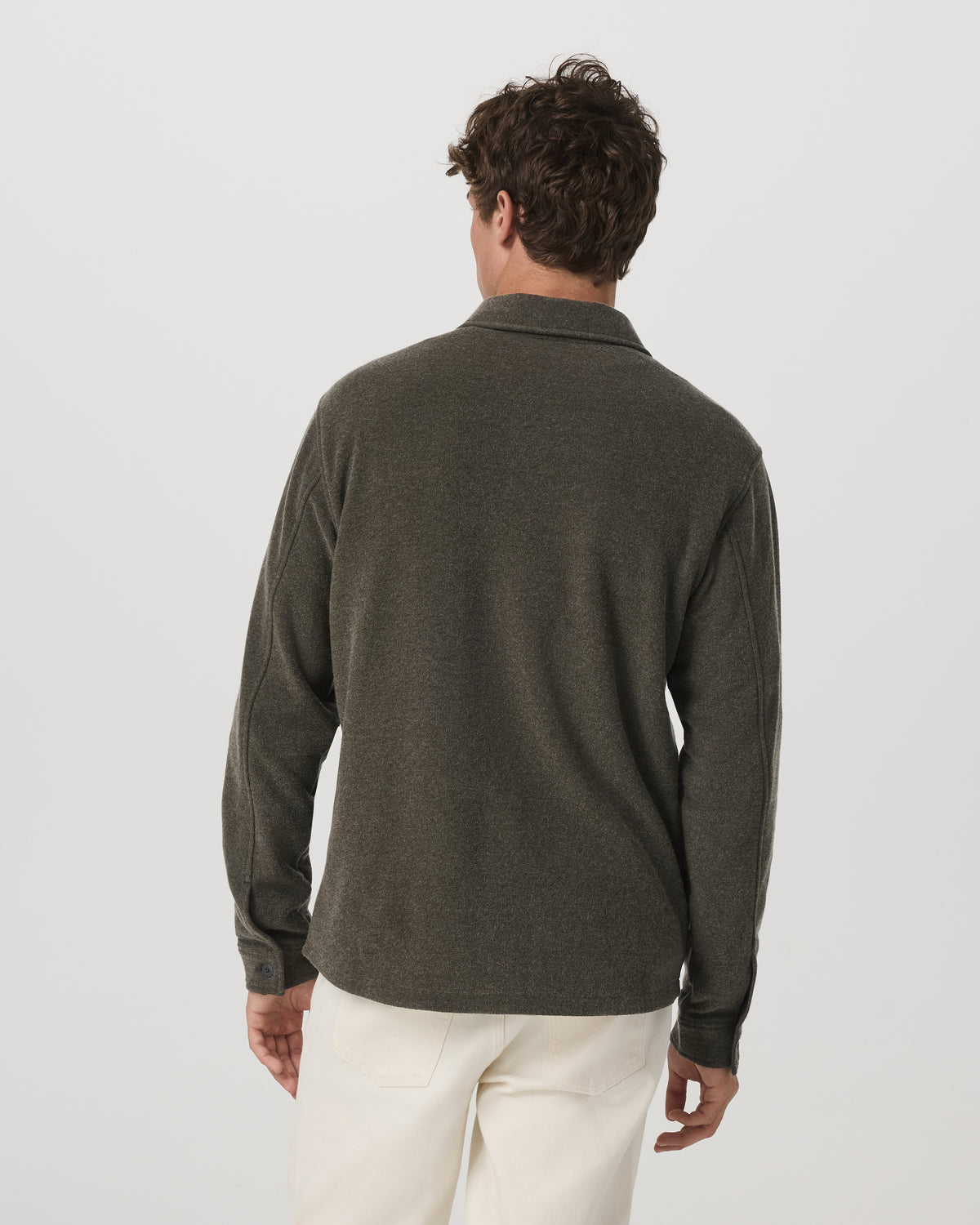 Men Vuori Beach Fleece Shirt Jacket Dark Oregano Heather Jacket