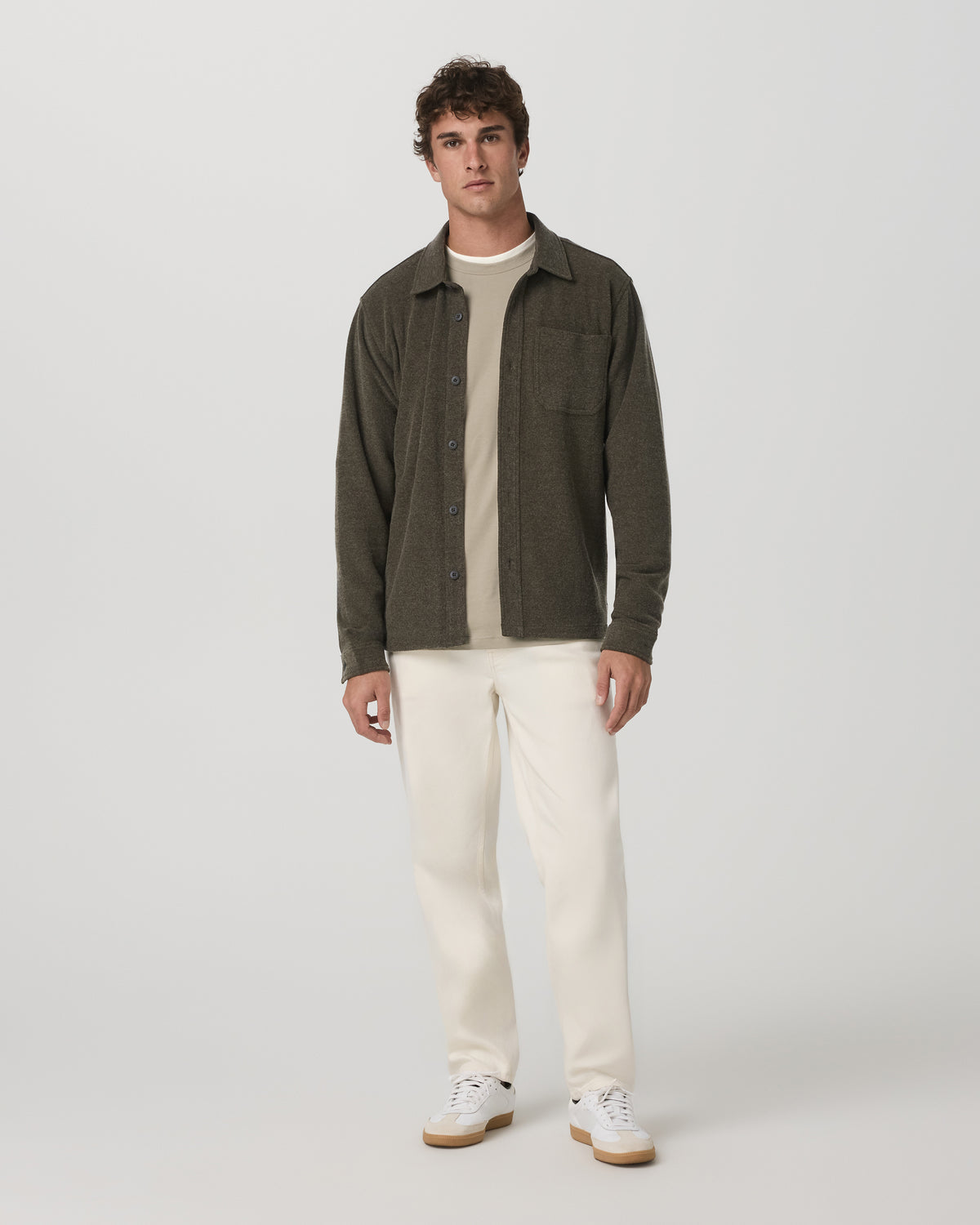 Men Vuori Beach Fleece Shirt Jacket Dark Oregano Heather Jacket