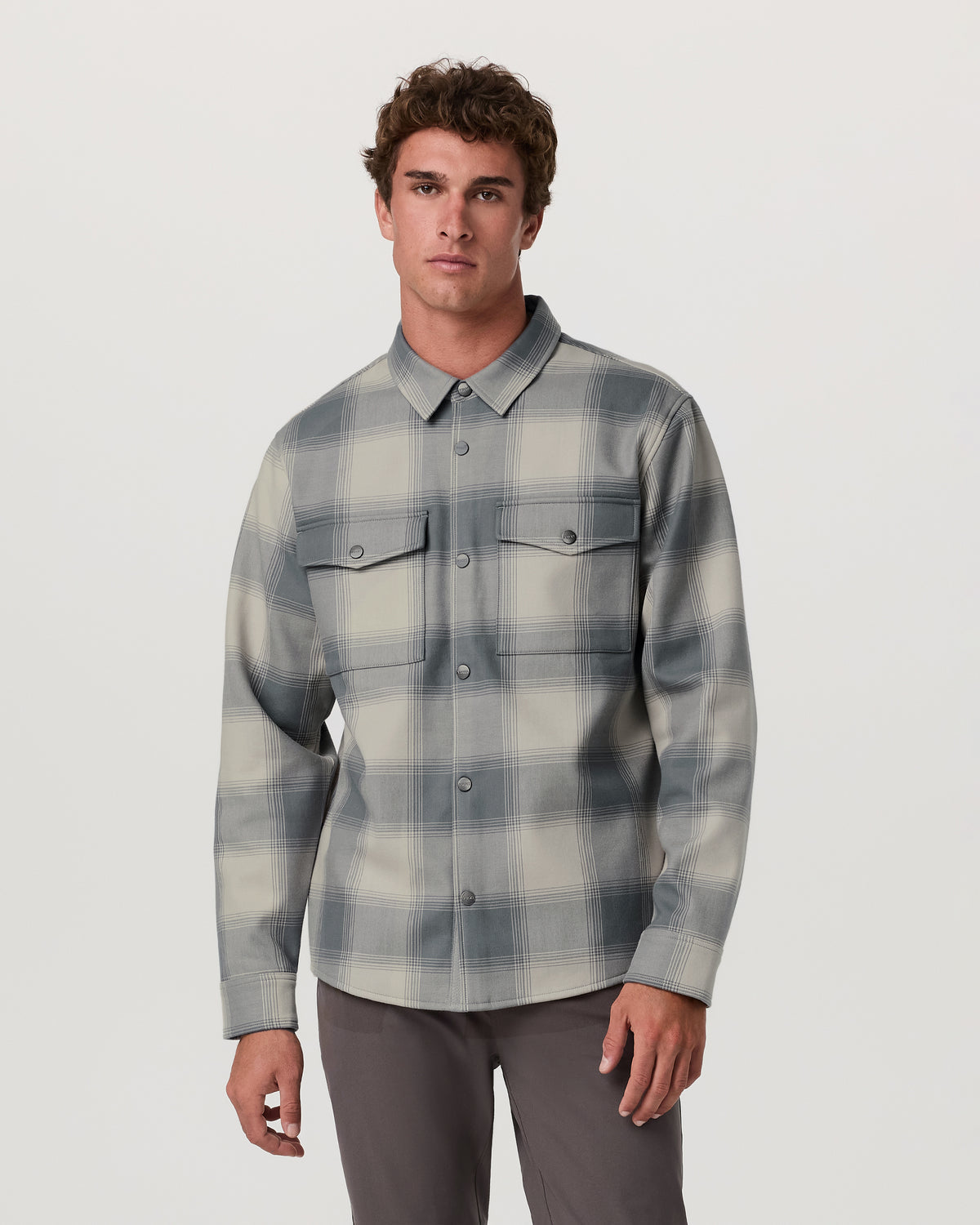 Men Vuori Range Shirt Jacket 2.0 Men's Mushroom Plaid Jacket