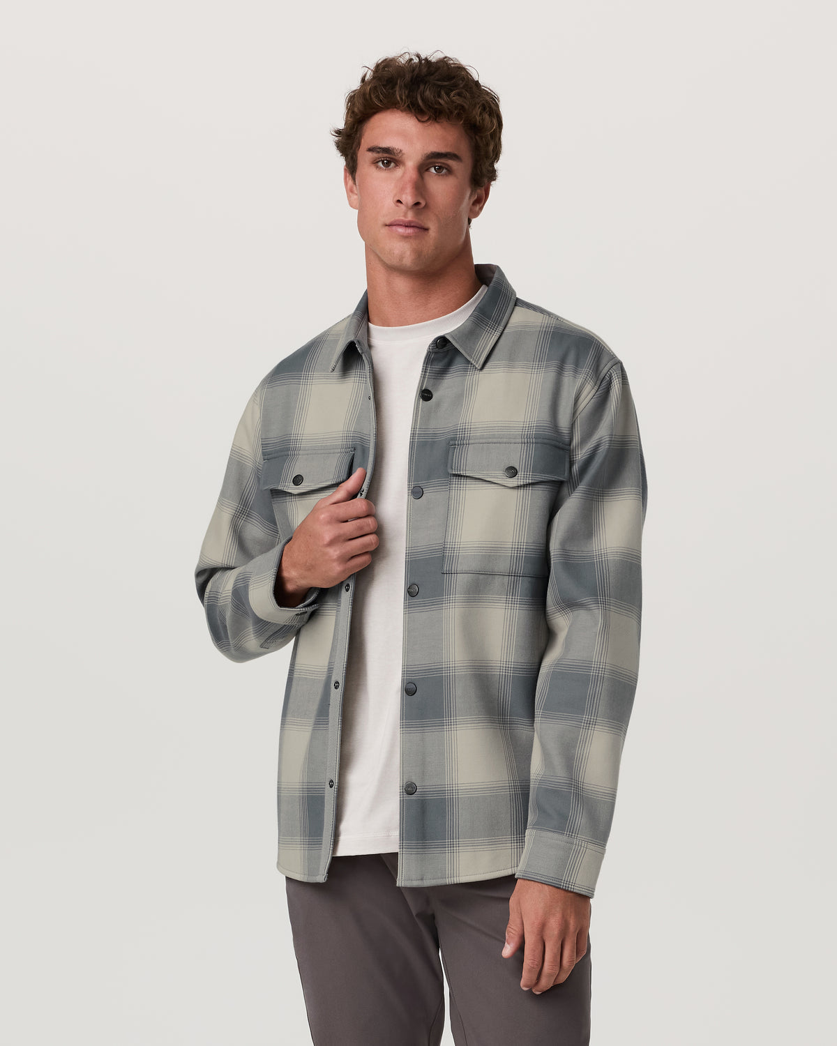 Men Vuori Range Shirt Jacket 2.0 Men's Mushroom Plaid Jacket