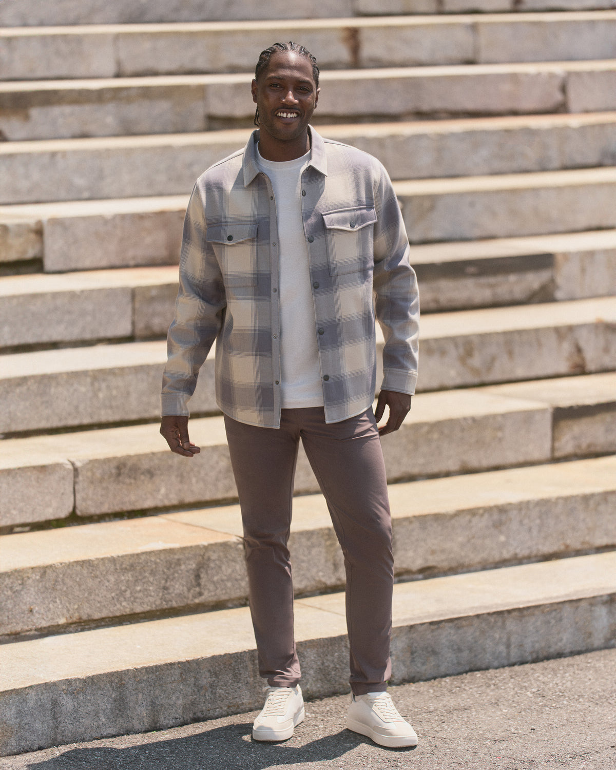 Men Vuori Range Shirt Jacket 2.0 Men's Mushroom Plaid Jacket