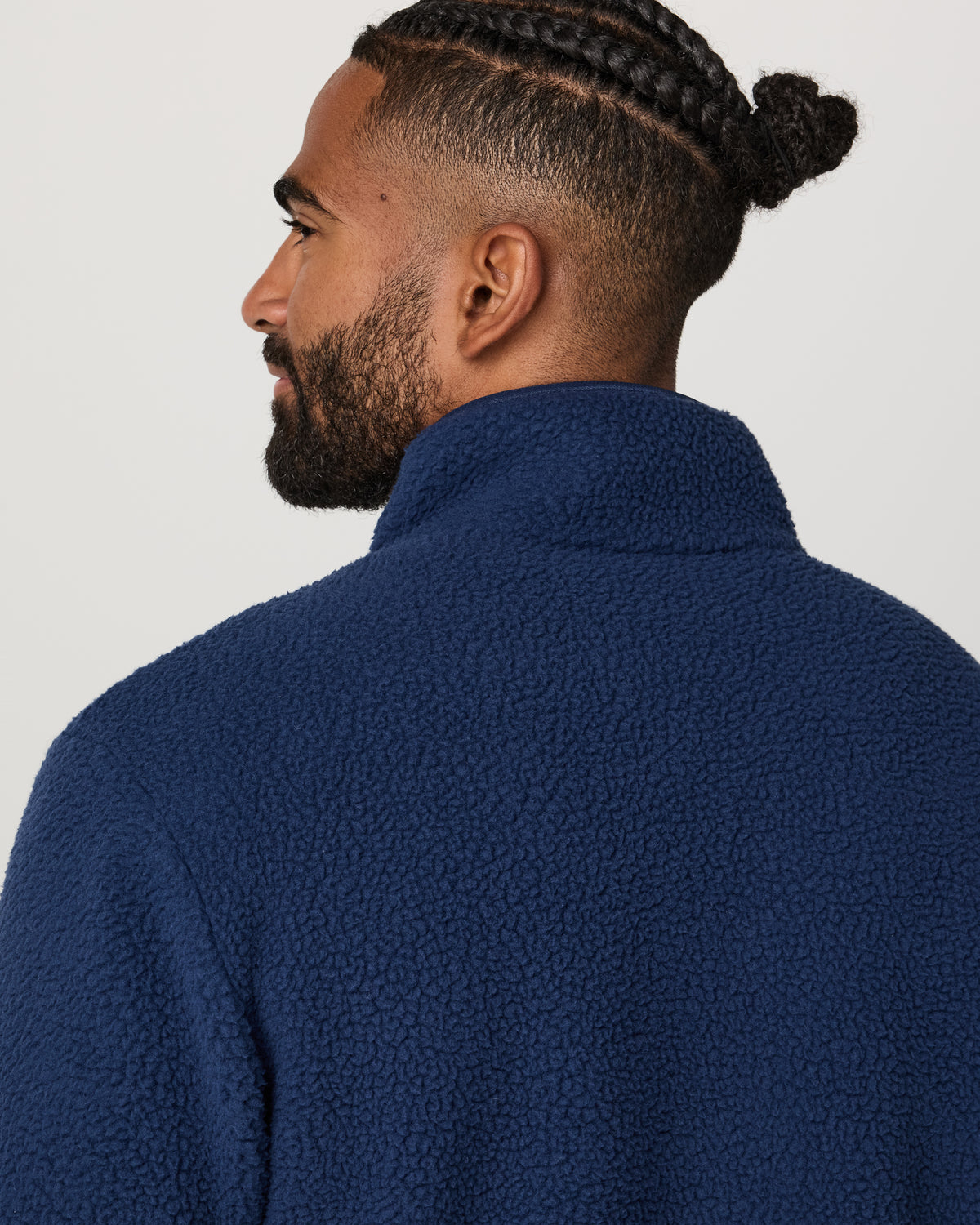Men Vuori Alpine Fleece Full Zip Men's Blue Coast Mock Neck Jacket