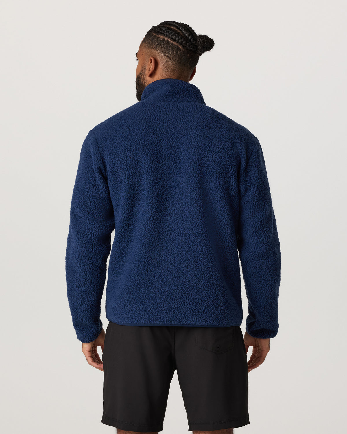 Men Vuori Alpine Fleece Full Zip Men's Blue Coast Mock Neck Jacket