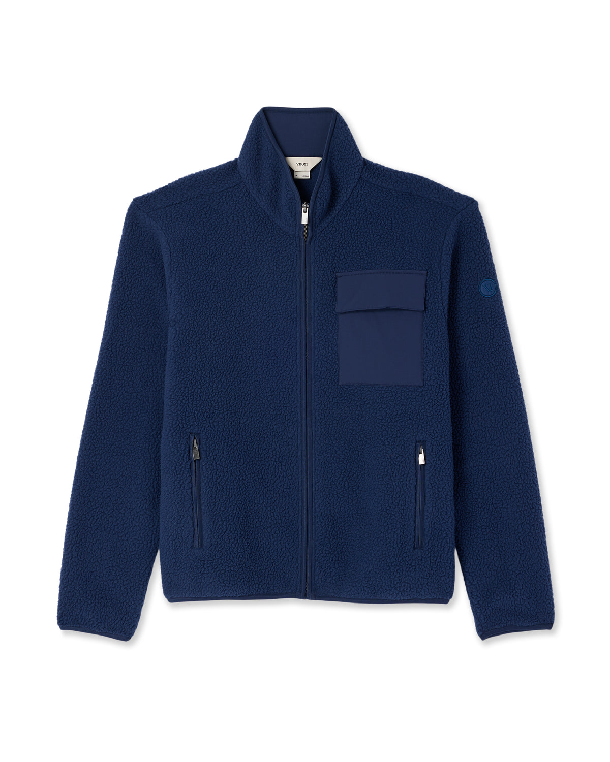 Men Vuori Alpine Fleece Full Zip Men's Blue Coast Mock Neck Jacket