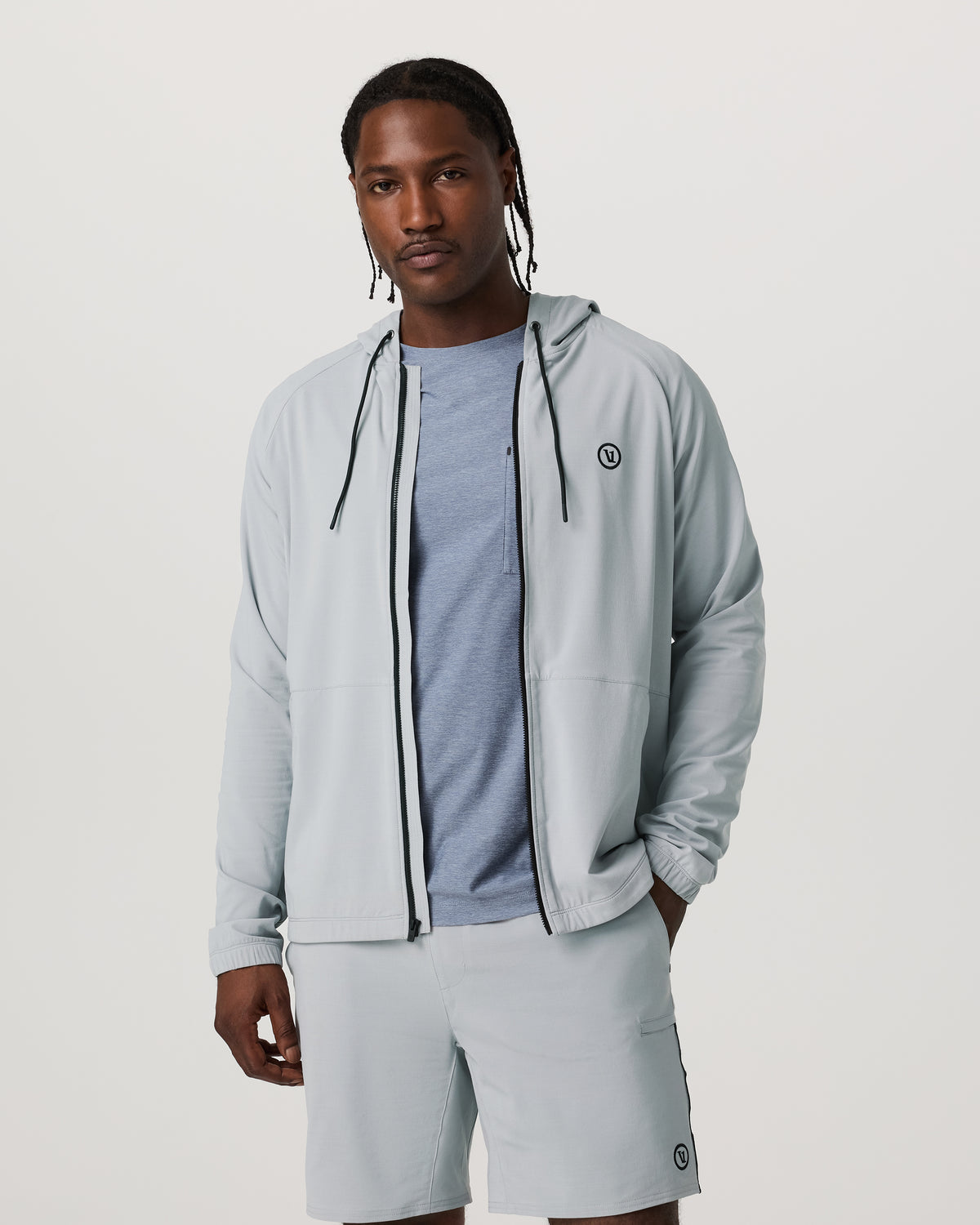 Men Vuori Elevate Kore Jacket Men's Sea Fog Fitness Jacket