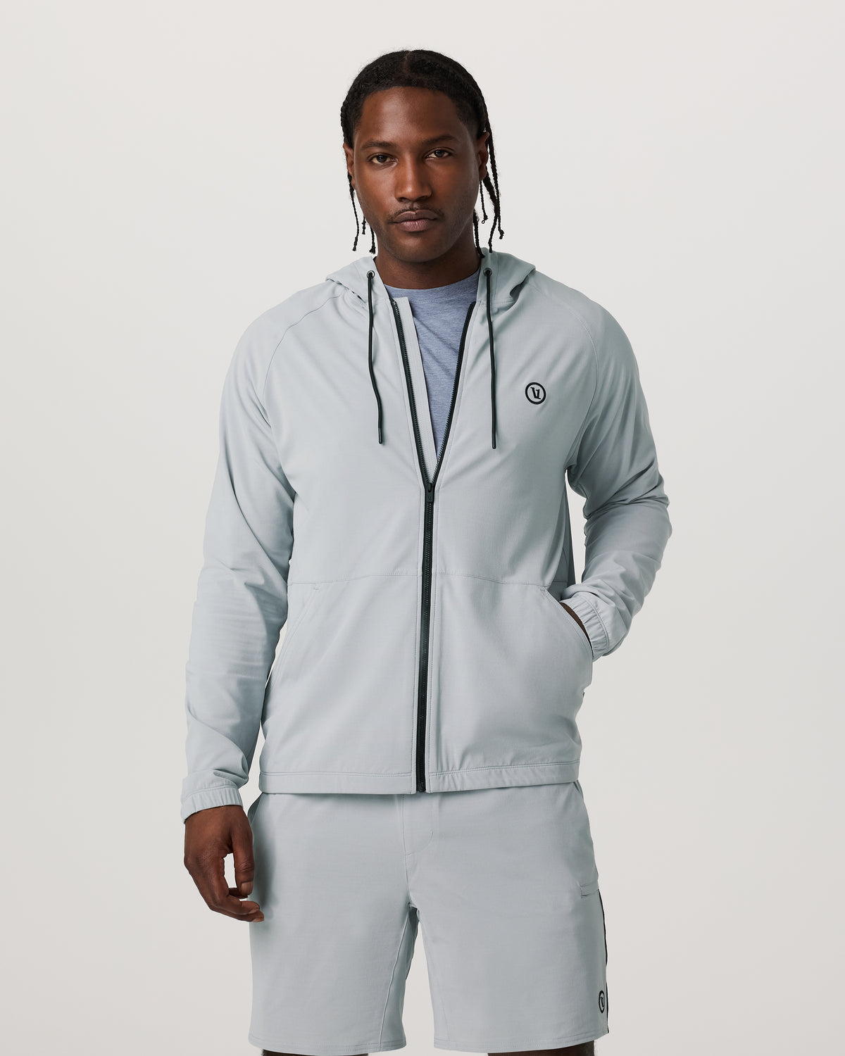 Men Vuori Elevate Kore Jacket Men's Sea Fog Fitness Jacket
