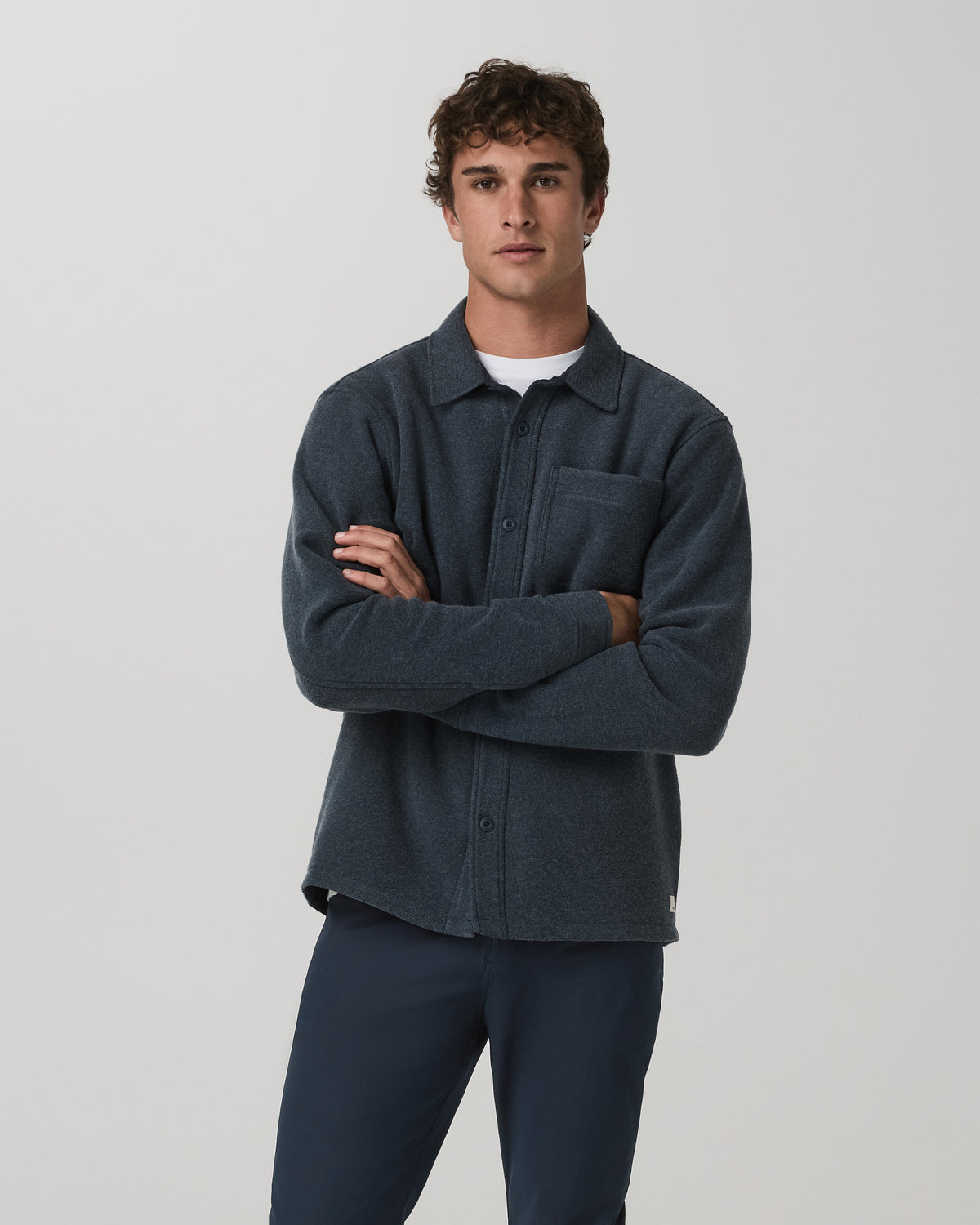 Men Vuori Beach Fleece Shirt Jacket Men's Ink Heather Jacket