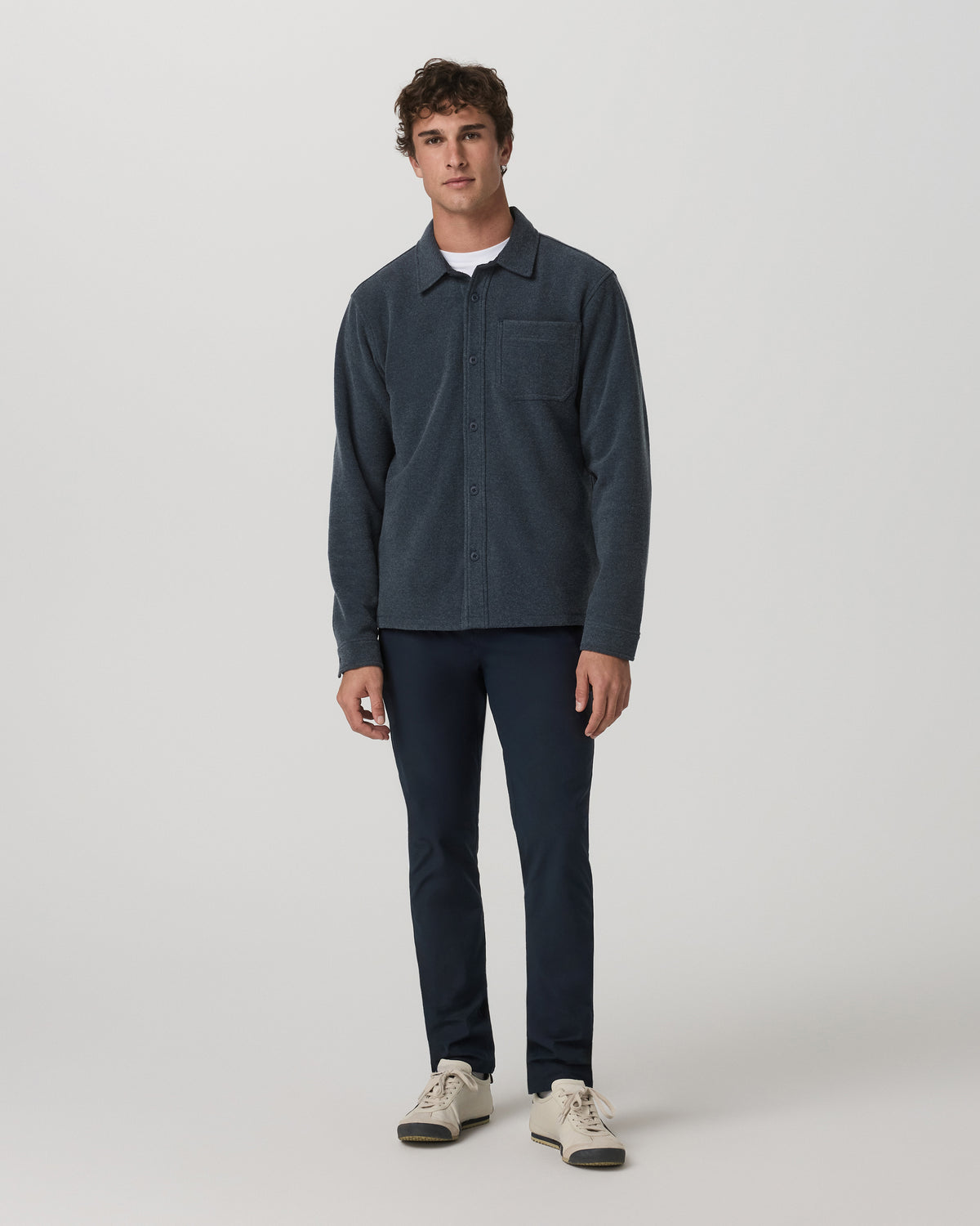 Men Vuori Beach Fleece Shirt Jacket Men's Ink Heather Jacket