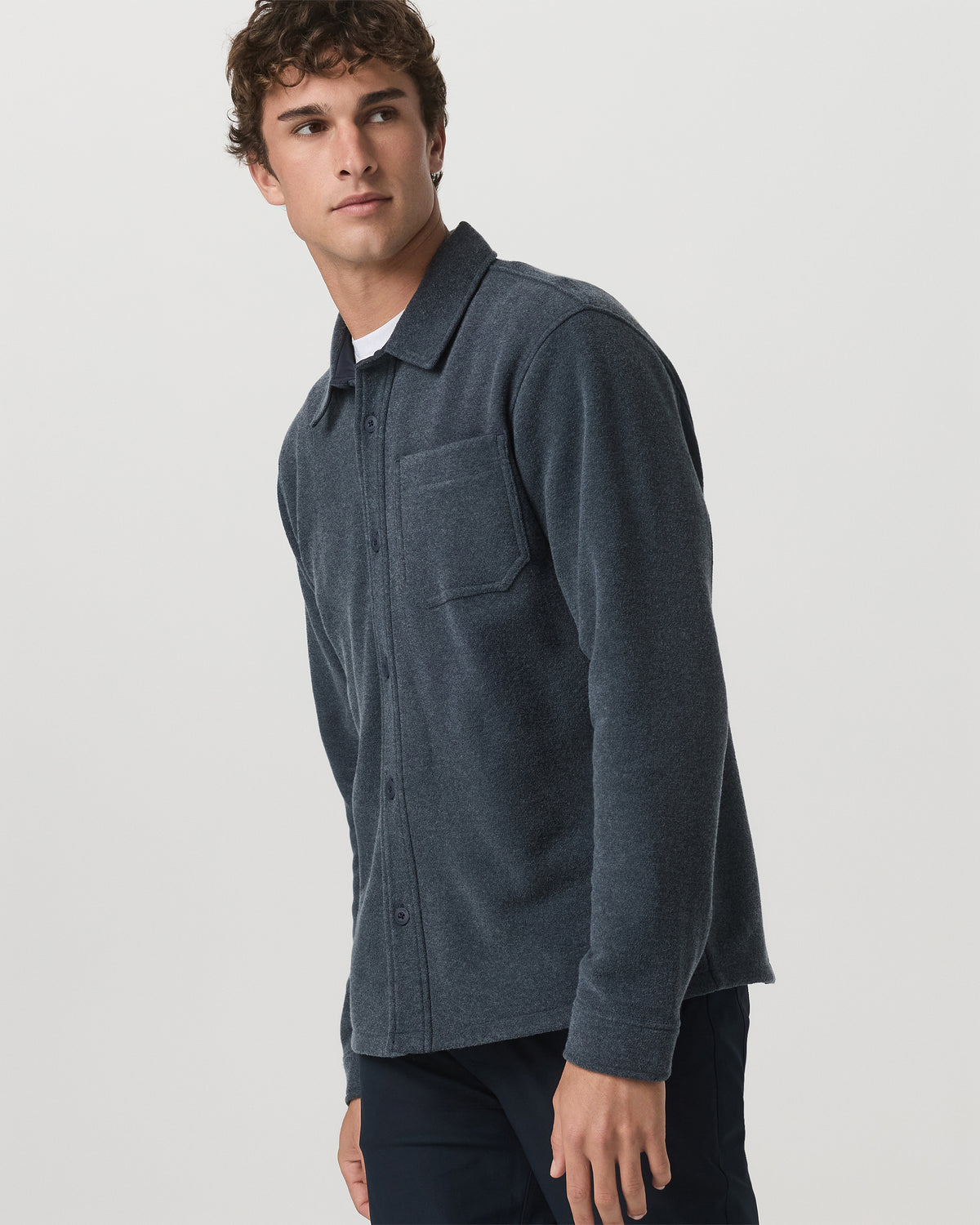 Men Vuori Beach Fleece Shirt Jacket Men's Ink Heather Jacket