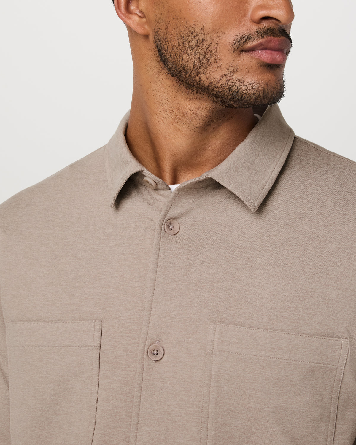 Men Vuori Coronado Shirt Jacket Men's Pumice Heather Shirt Jacket