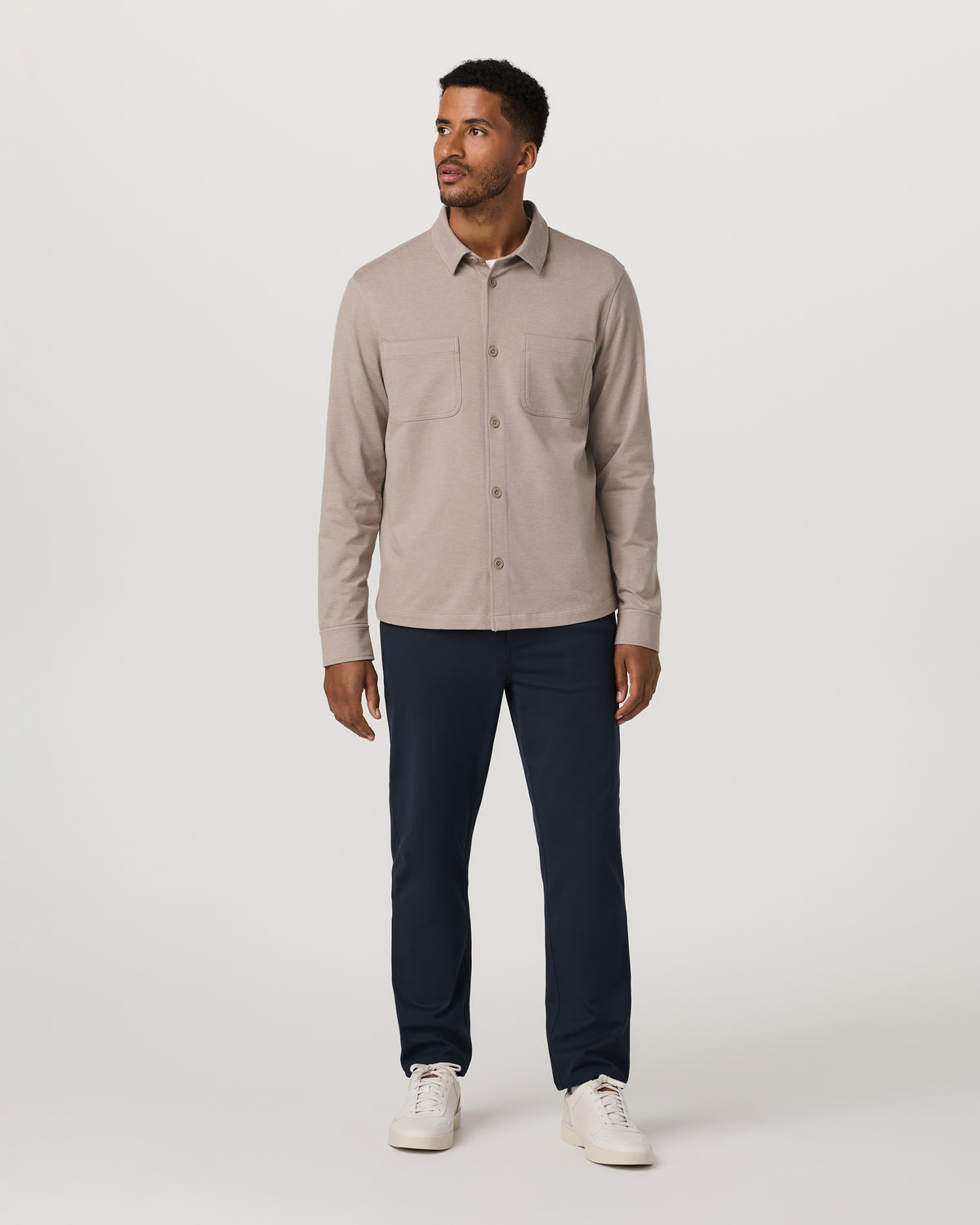 Men Vuori Coronado Shirt Jacket Men's Pumice Heather Shirt Jacket