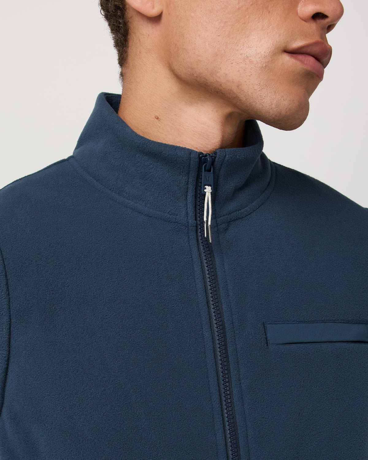 Men Vuori Aspen Vest Men's Ocean Blue Zip-Up Fleece Vest