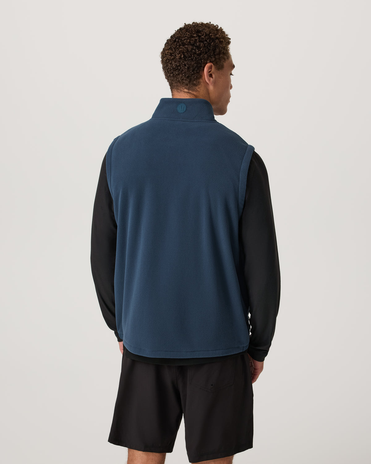 Men Vuori Aspen Vest Men's Ocean Blue Zip-Up Fleece Vest