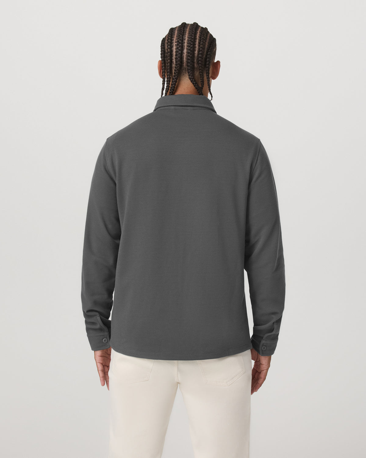 Men Vuori Waffle Shirt Jacket Men's Versatile Dark Pewter Jacket