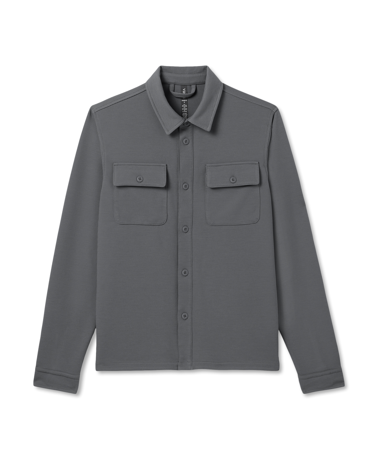 Men Vuori Waffle Shirt Jacket Men's Versatile Dark Pewter Jacket