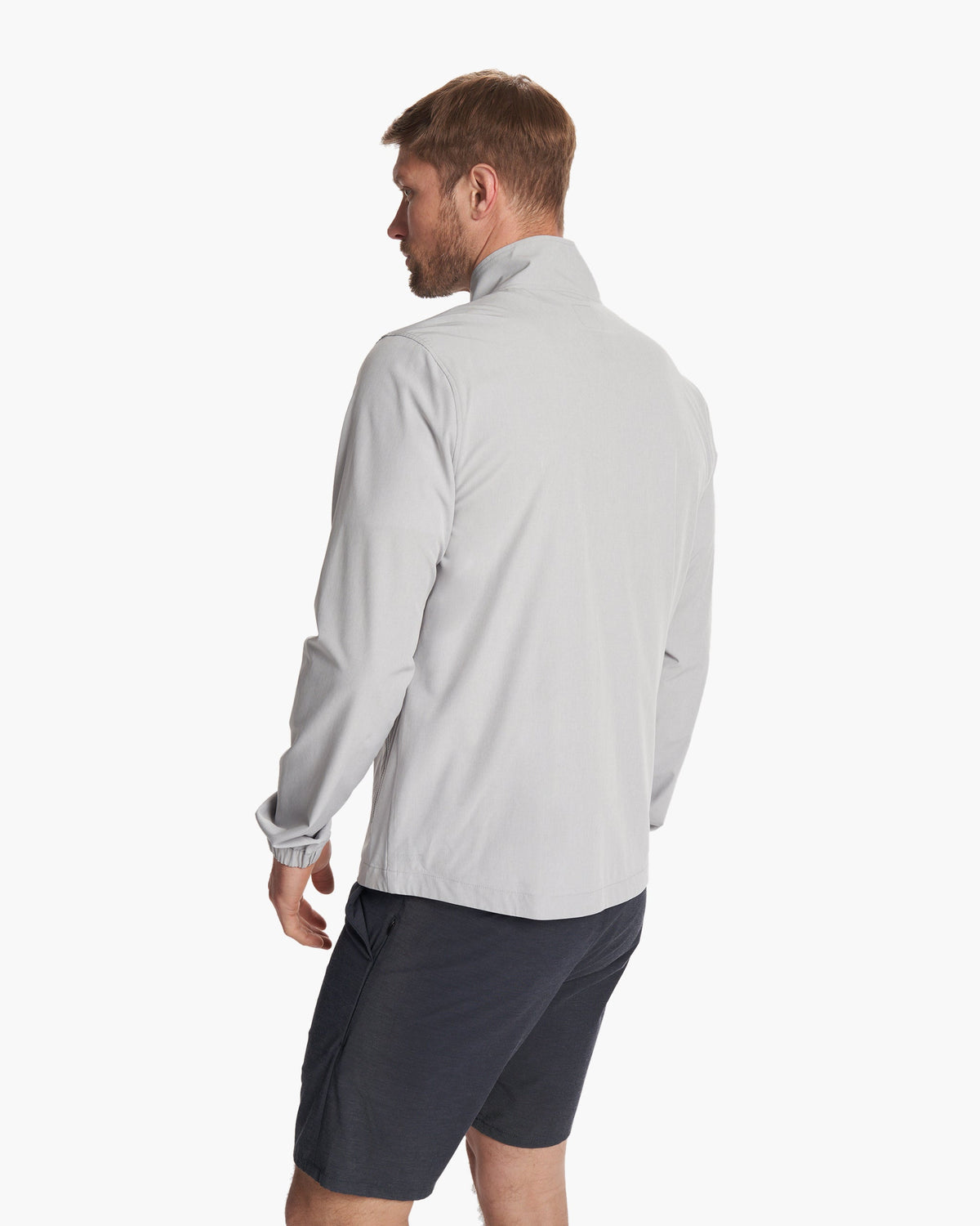 Men Vuori Venture Track Jacket Platinum Linen Texture