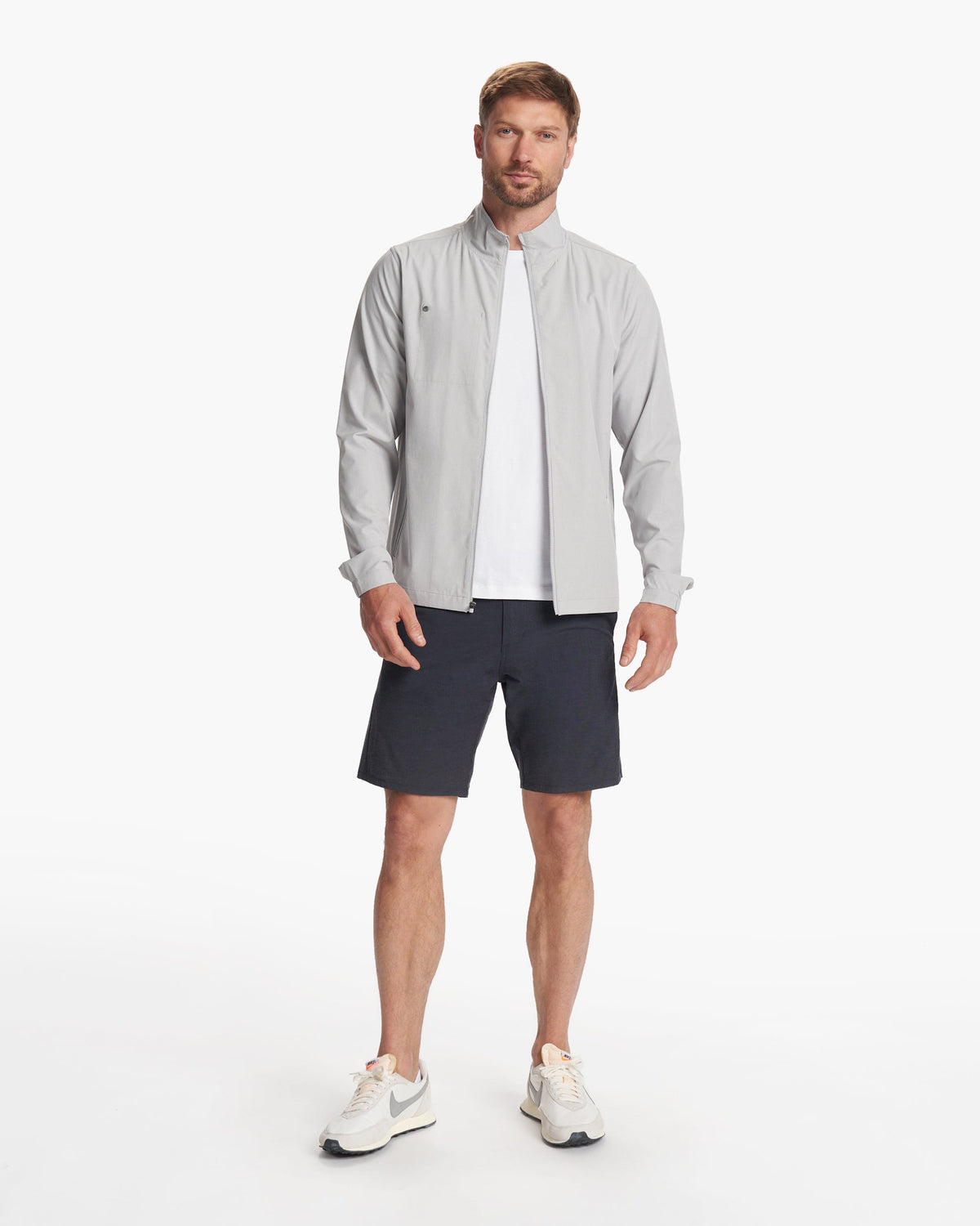 Men Vuori Venture Track Jacket Platinum Linen Texture