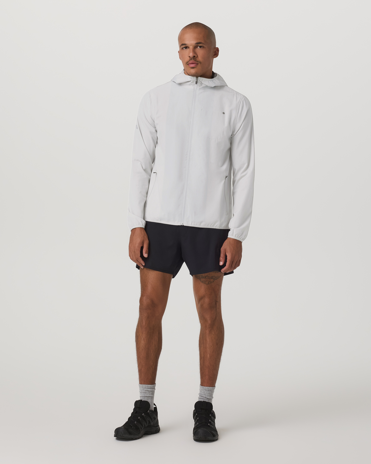 Men Vuori Outdoor Trainer Shell Men's Full-Zip Grey Mist Jacket