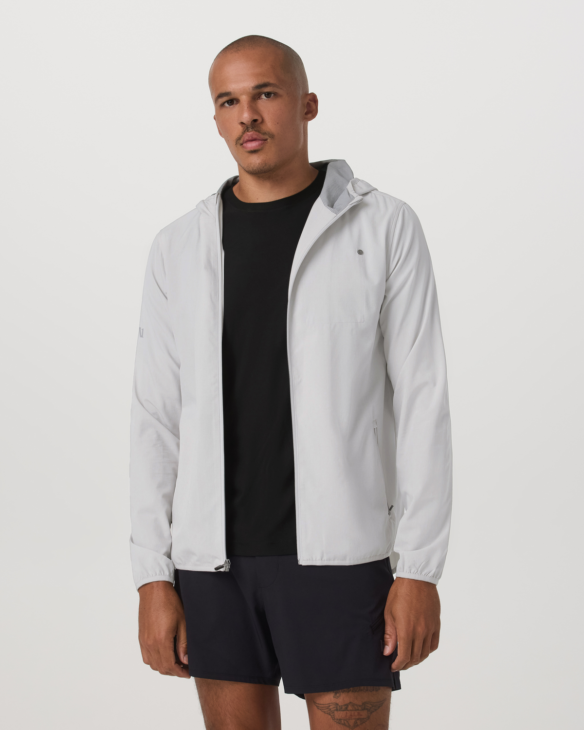 Men Vuori Outdoor Trainer Shell Men's Full-Zip Grey Mist Jacket