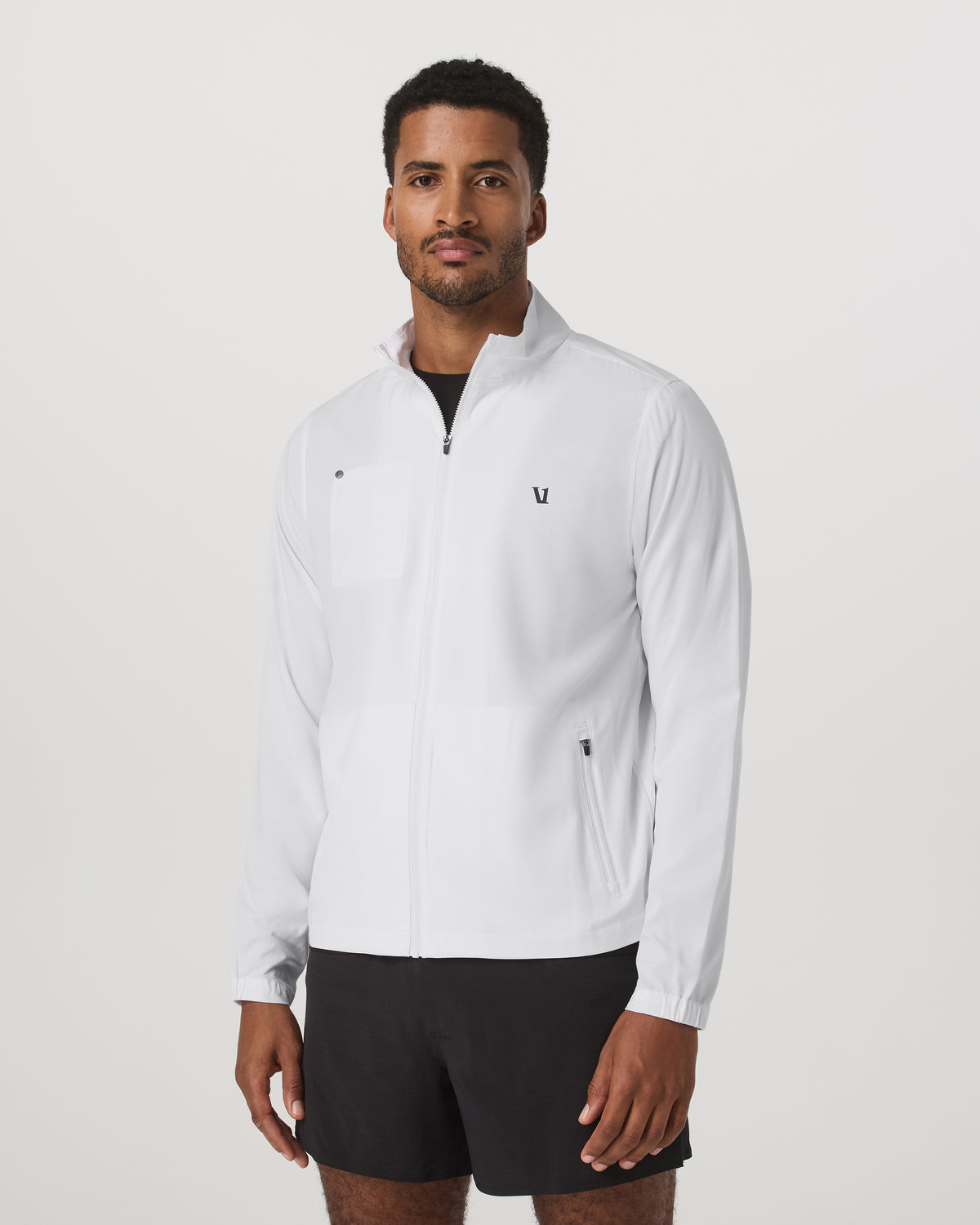 Men Vuori Venture Track Jacket Men's White Logo Graphic Jacket