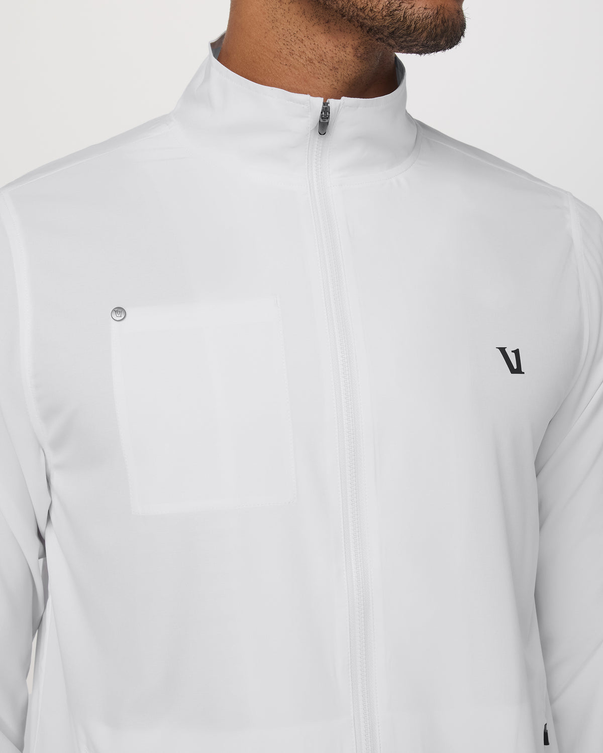 Men Vuori Venture Track Jacket Men's White Logo Graphic Jacket