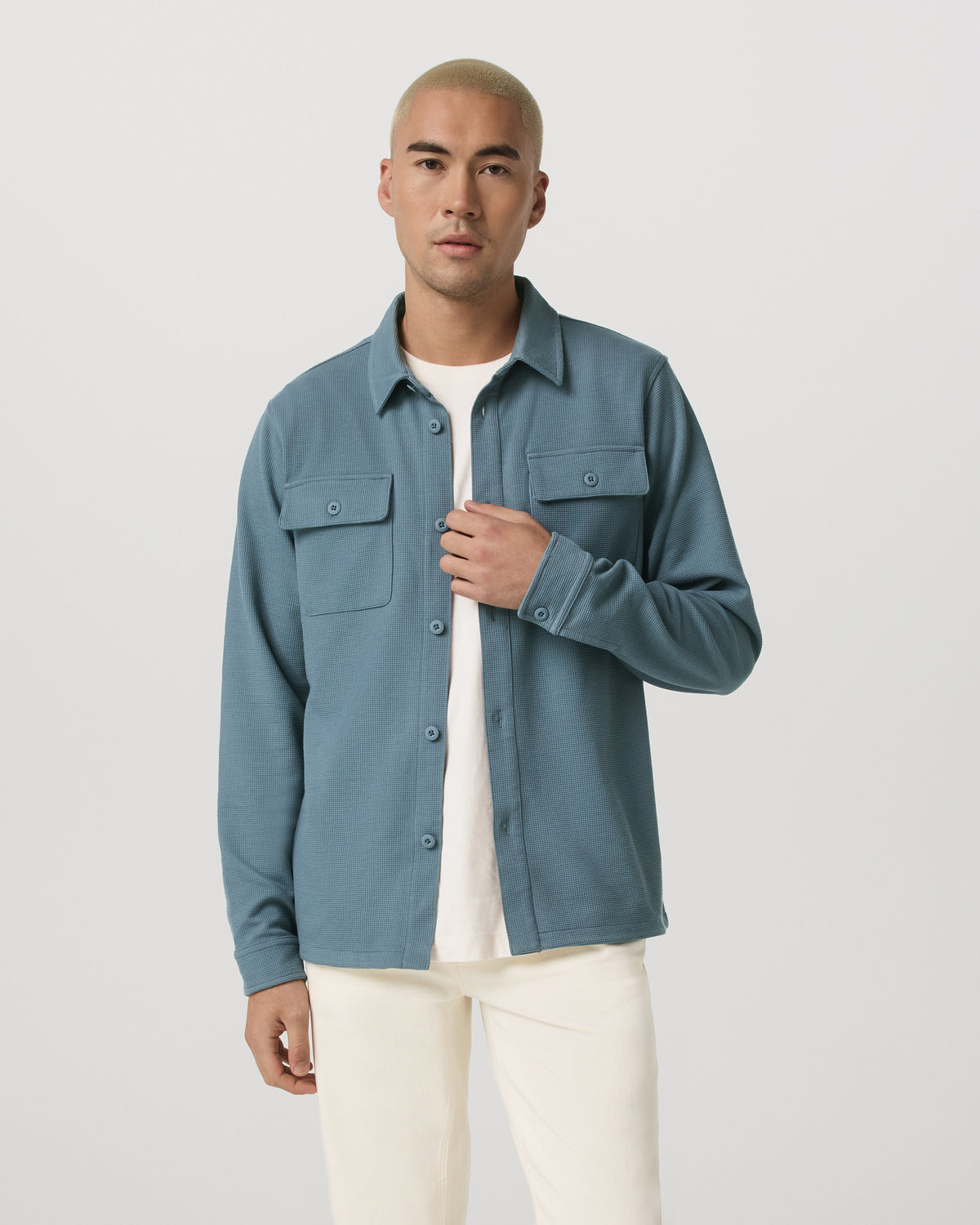 Men Vuori Waffle Shirt Jacket Versatile Men's Abyss Shirt Jacket