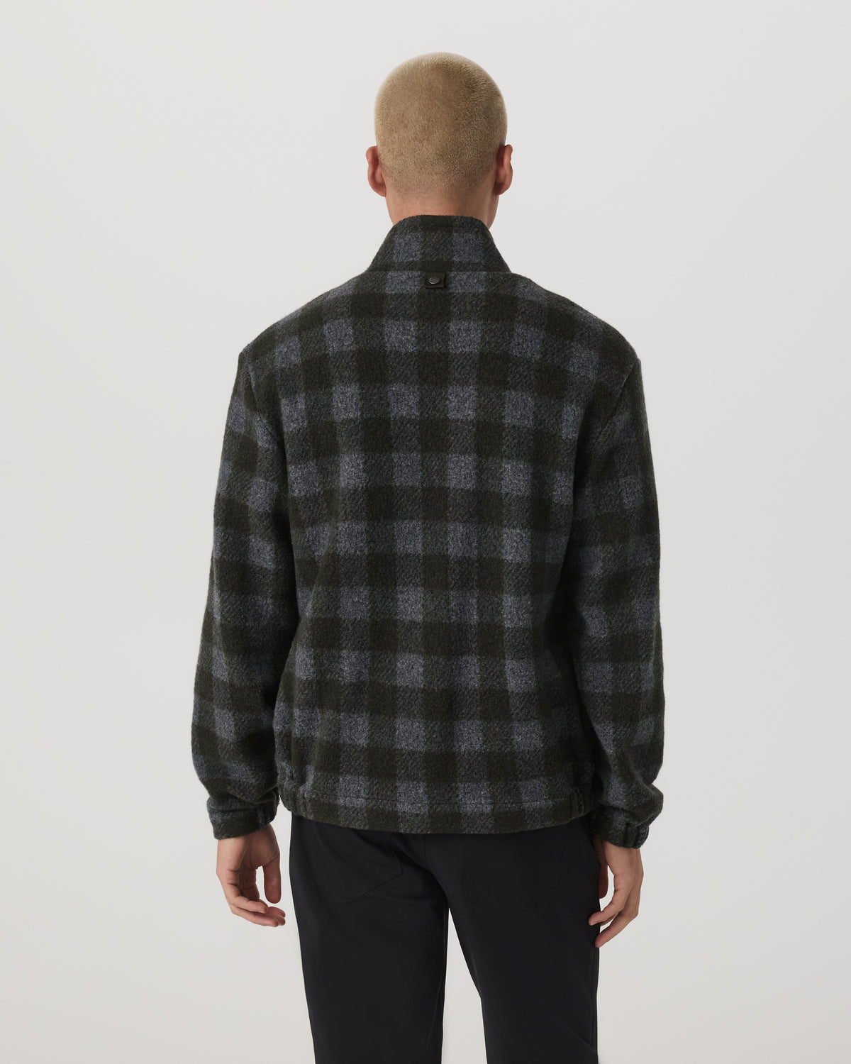 Men Vuori Ridge Fleece Jacket Men's Olive Plaid Zip-Up