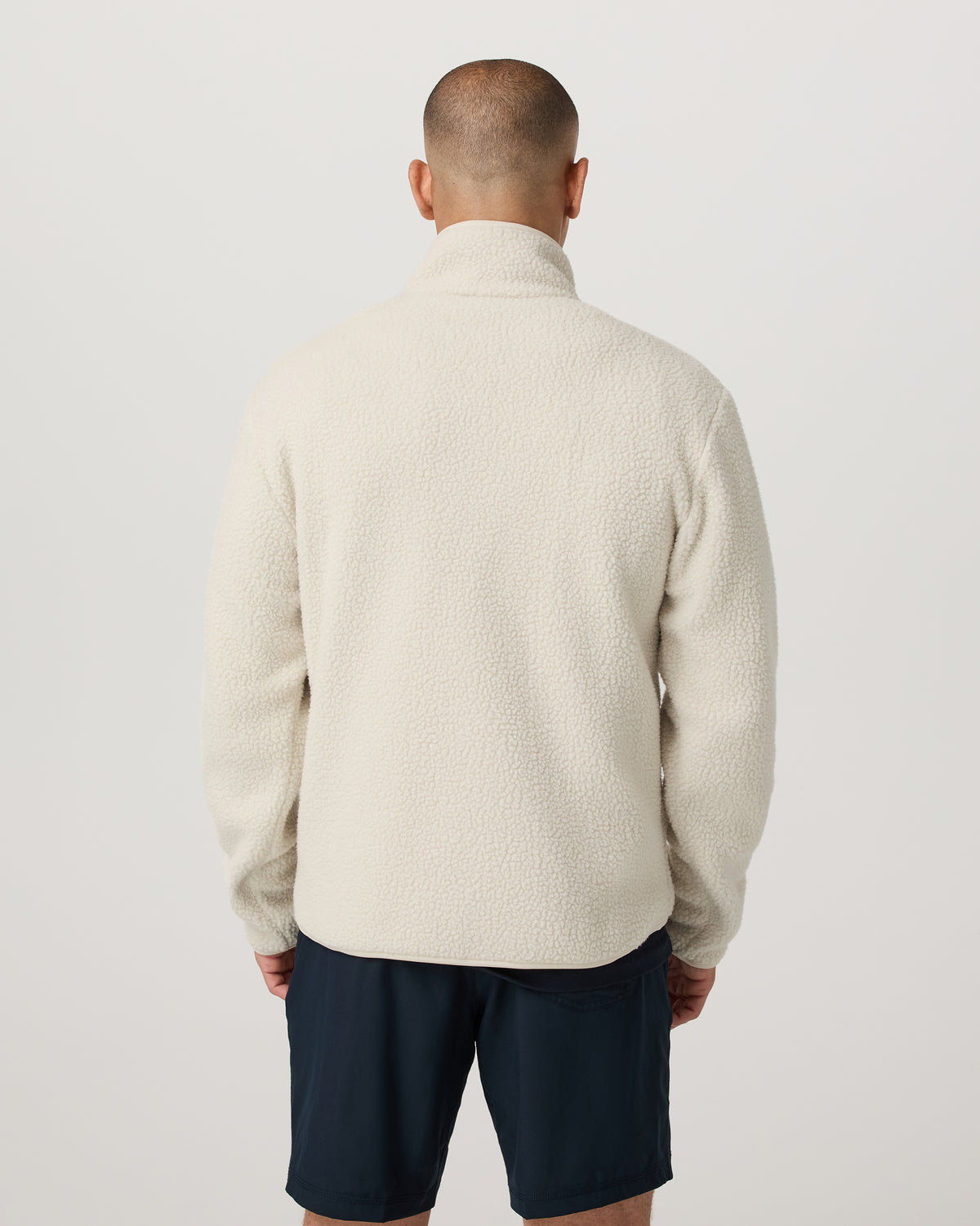 Men Vuori Alpine Fleece Full Zip Men's Bone Mock Neck Jacket