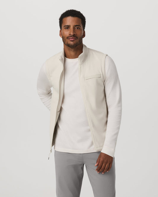 Men Vuori Aspen Vest Men's Mushroom Zip-Up Fleece Vest