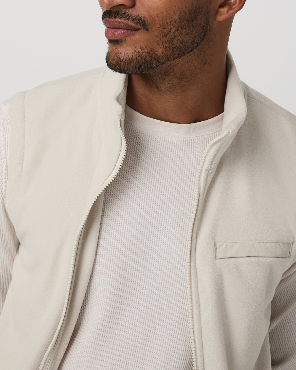 Men Vuori Aspen Vest Men's Mushroom Zip-Up Fleece Vest