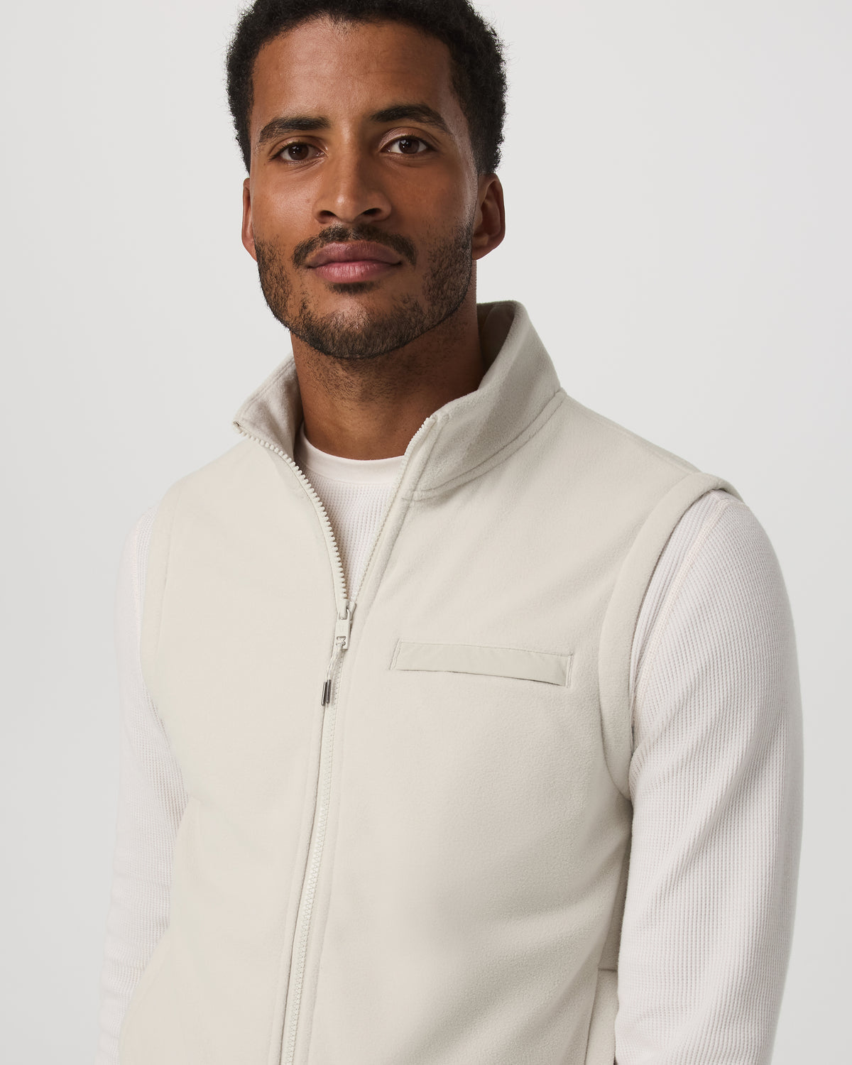 Men Vuori Aspen Vest Men's Mushroom Zip-Up Fleece Vest