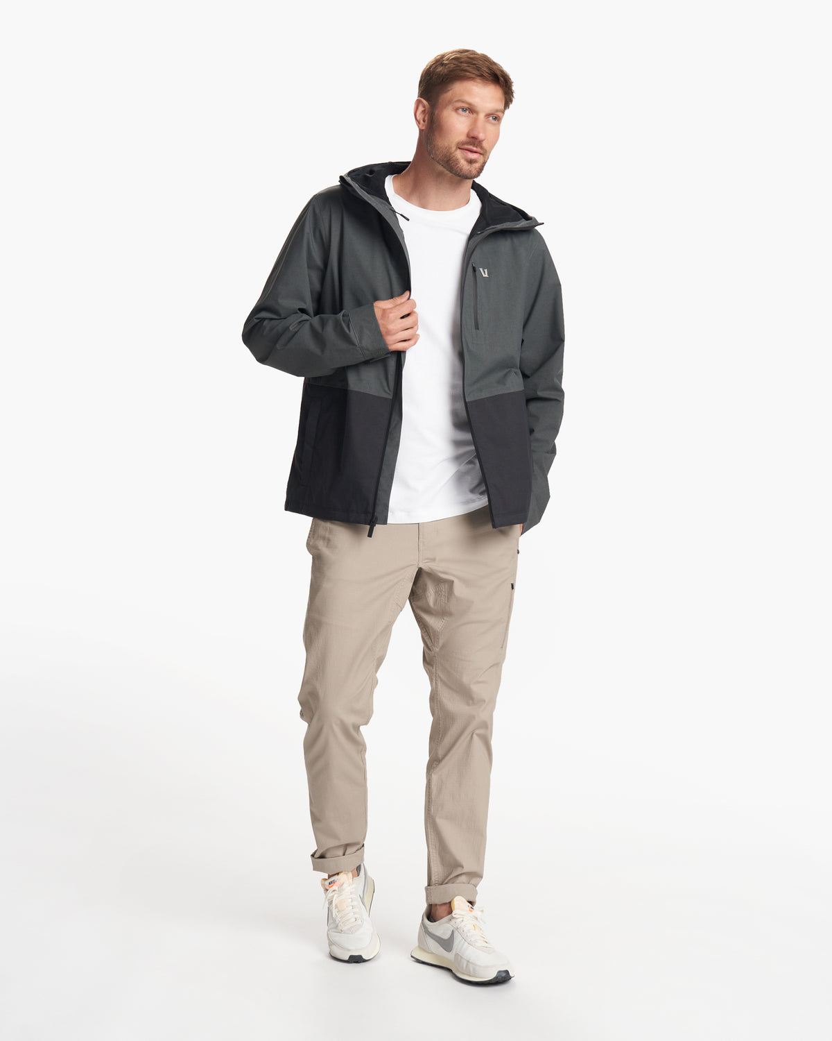 Men Vuori Oahu Rain Jacket Men's Shale Lightweight Jacket