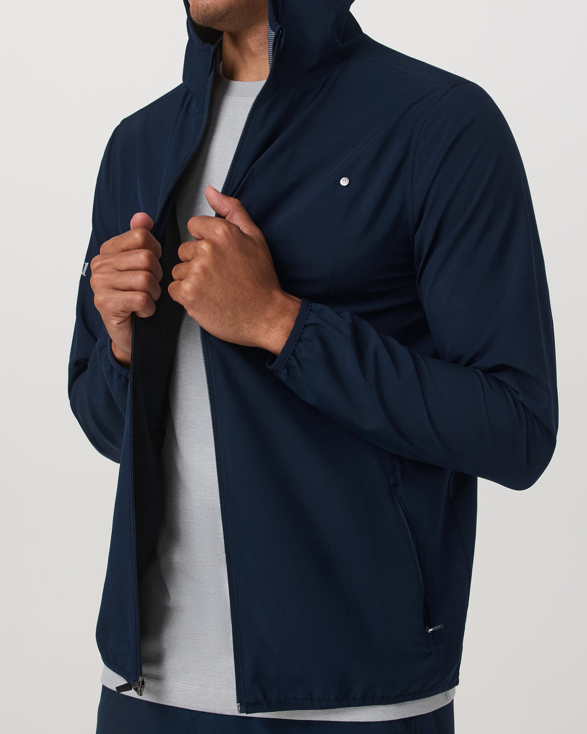Men Vuori Outdoor Trainer Shell Men's Lightweight Full-Zip Ink Jacket