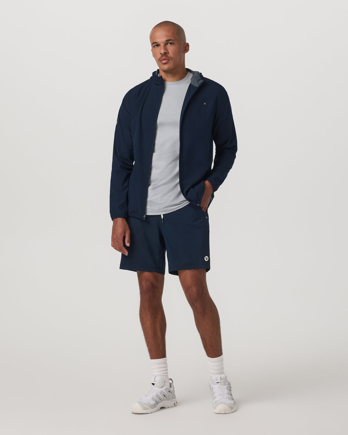 Men Vuori Outdoor Trainer Shell Men's Lightweight Full-Zip Ink Jacket