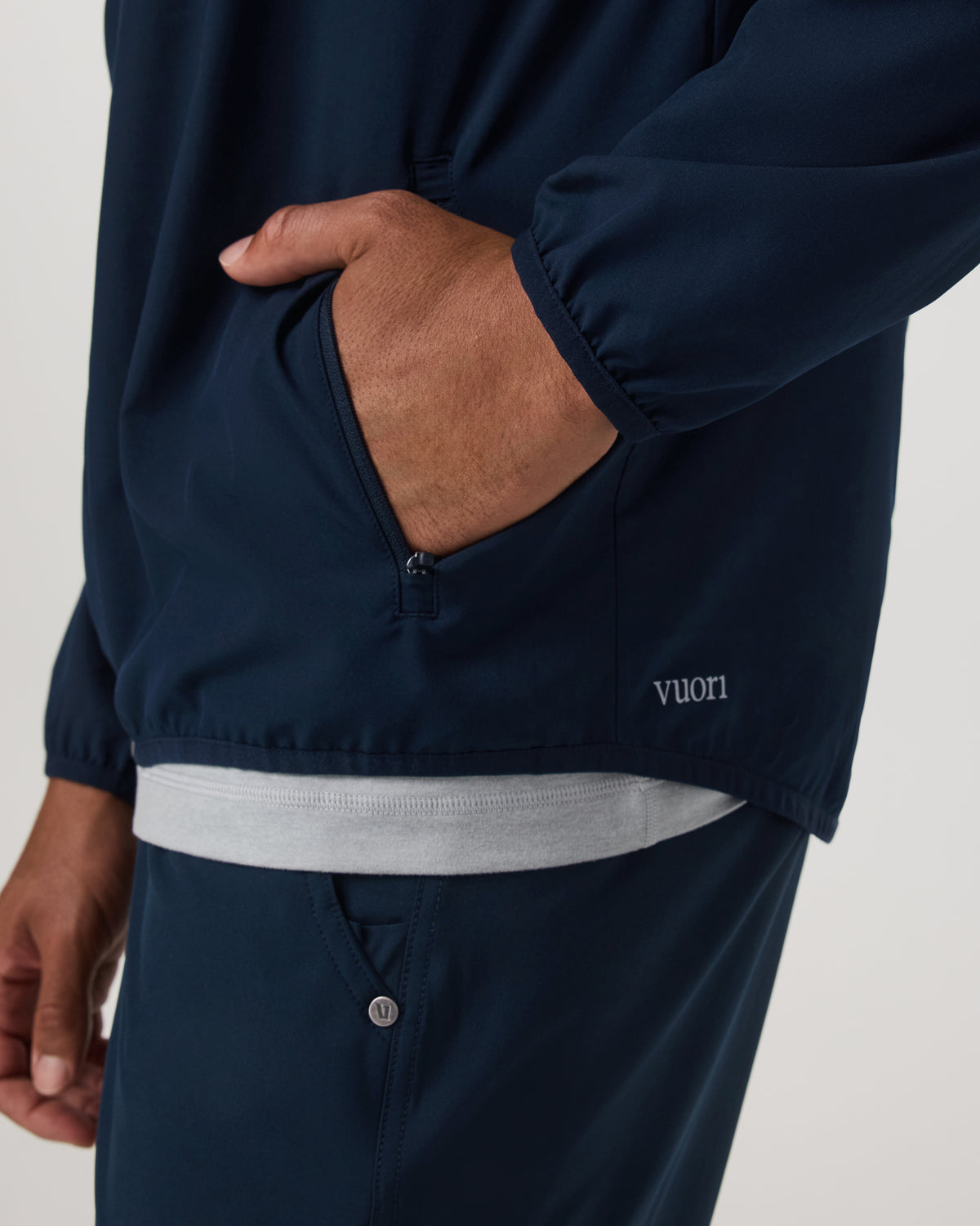 Men Vuori Outdoor Trainer Shell Men's Lightweight Full-Zip Ink Jacket