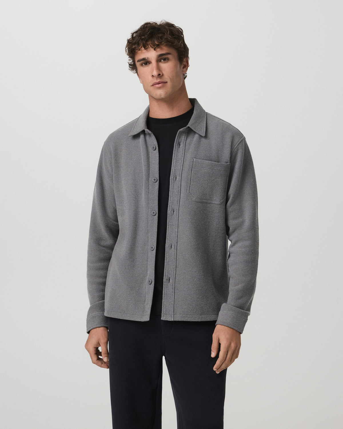 Men Vuori Beach Fleece Shirt Jacket Men's Pinecone Heather Jacket