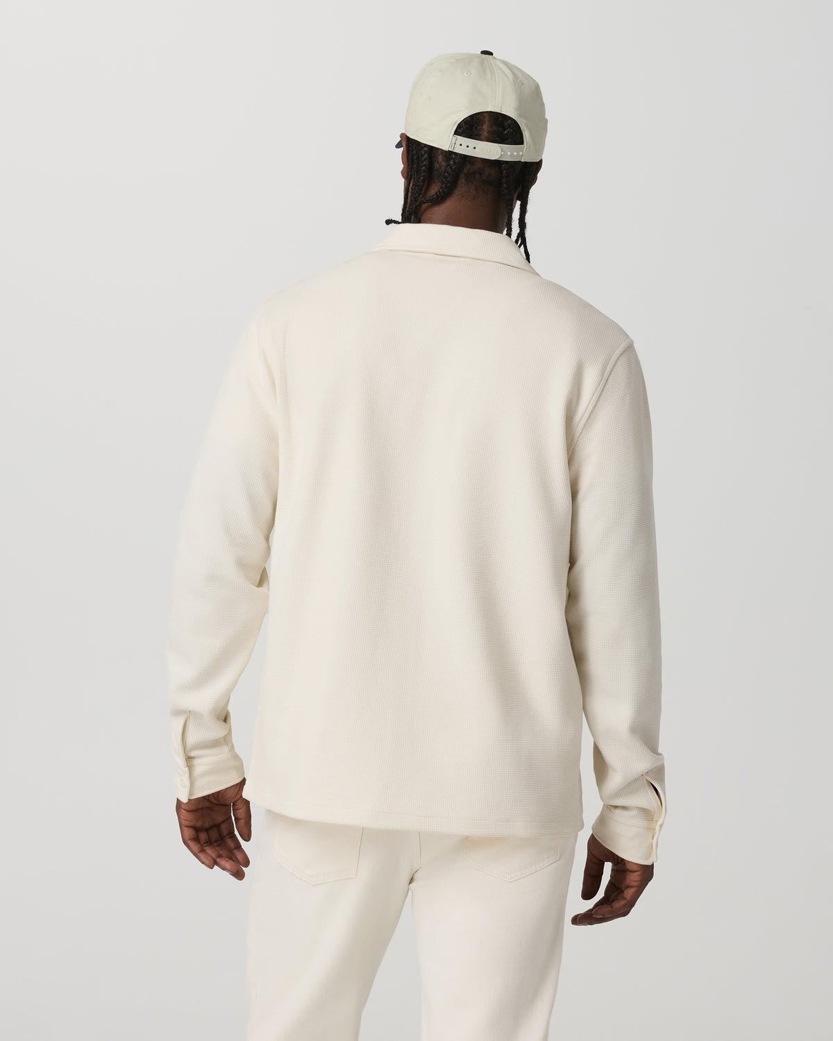Men Vuori Waffle Shirt Jacket Versatile Men's Natural Shirt Jacket