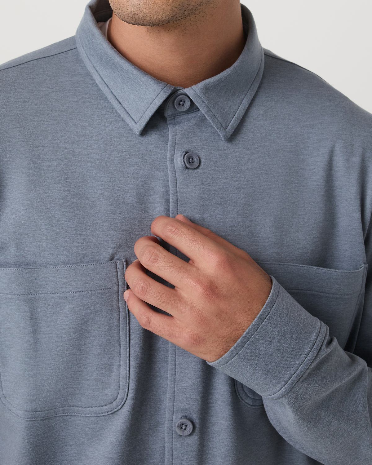 Men Vuori Coronado Shirt Jacket Men's Slate Blue Heather Jacket