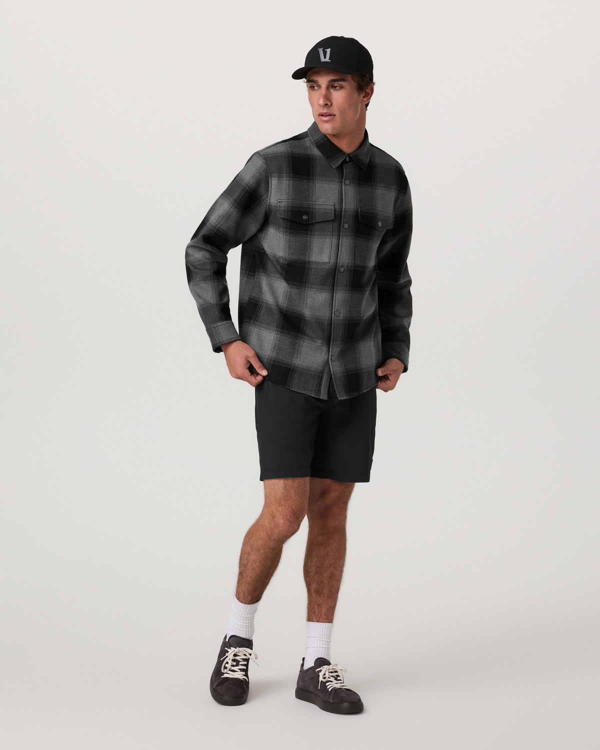 Men Vuori Range Shirt Jacket 2.0 Men's Dark Pewter Plaid Jacket