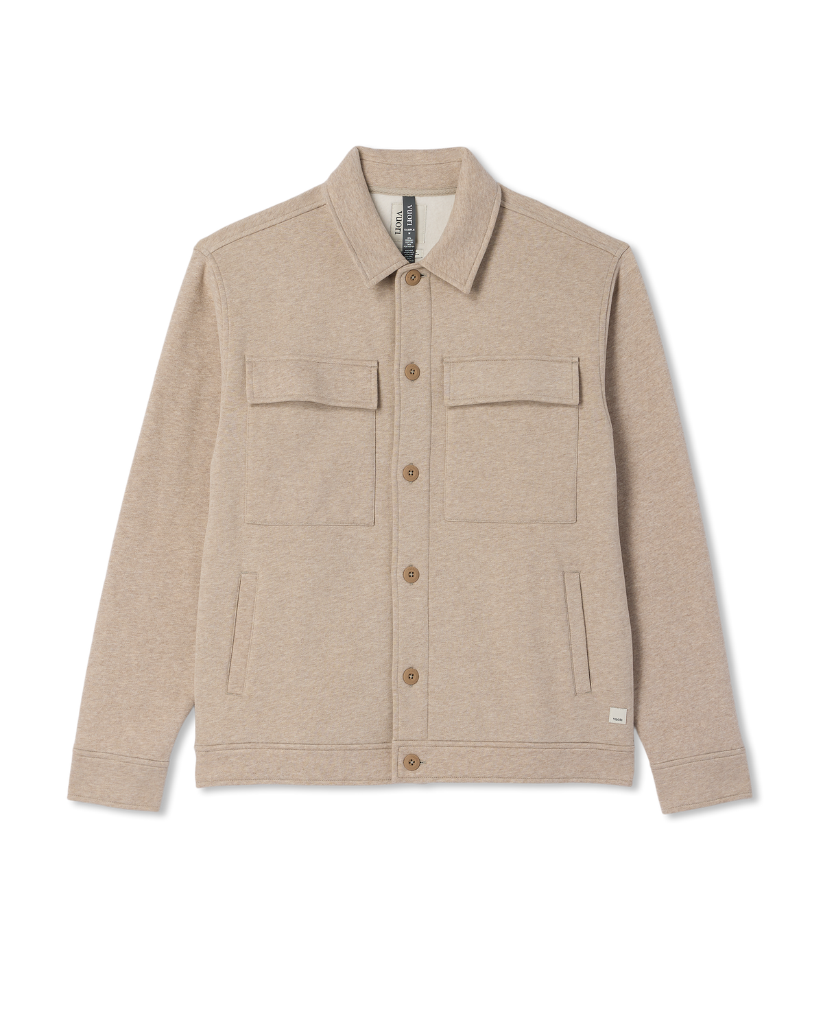 Men Vuori Seaside Shirt Jacket Men's Acorn Heather Fleece Jacket