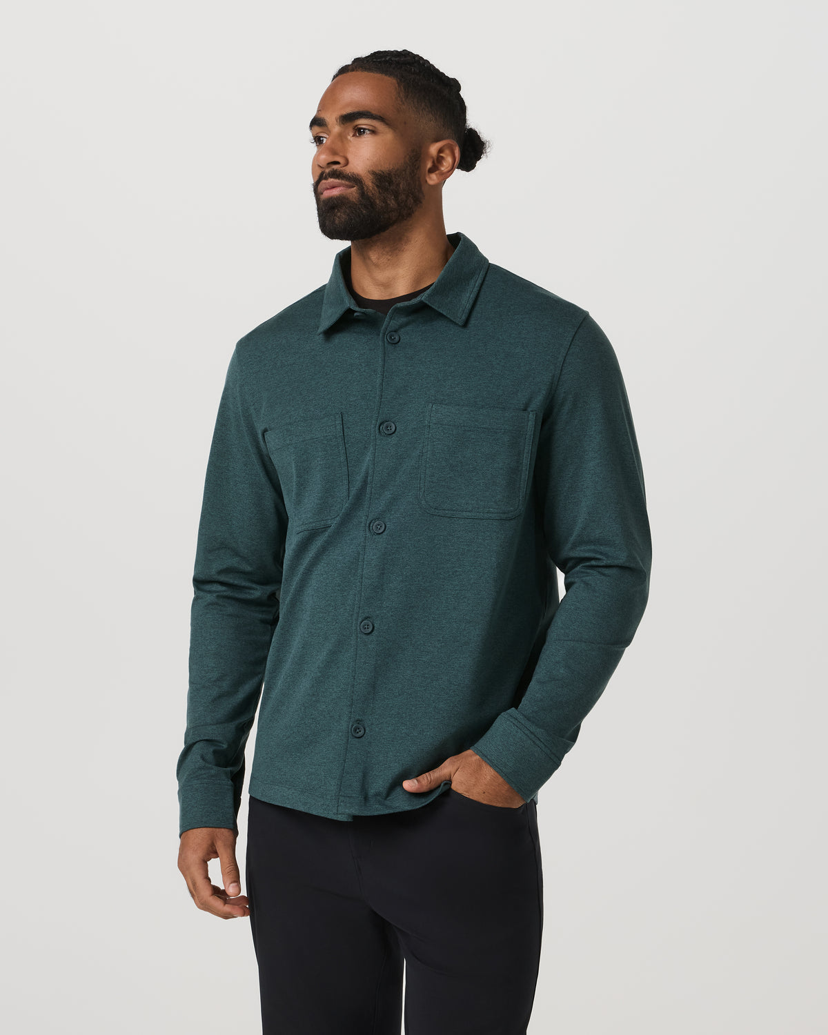 Men Vuori Coronado Shirt Jacket Men's Deep Sea Heather Jacket
