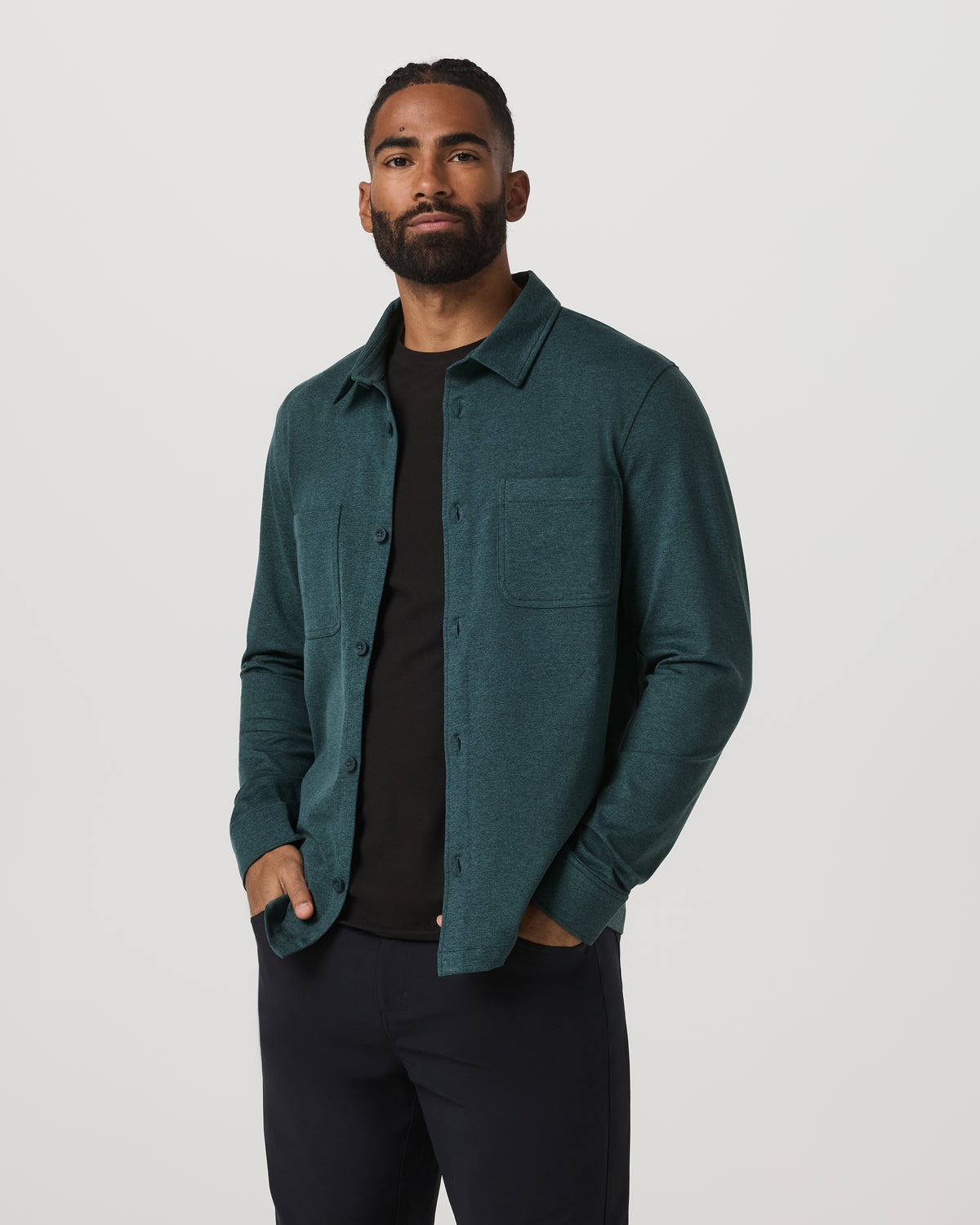 Men Vuori Coronado Shirt Jacket Men's Deep Sea Heather Jacket