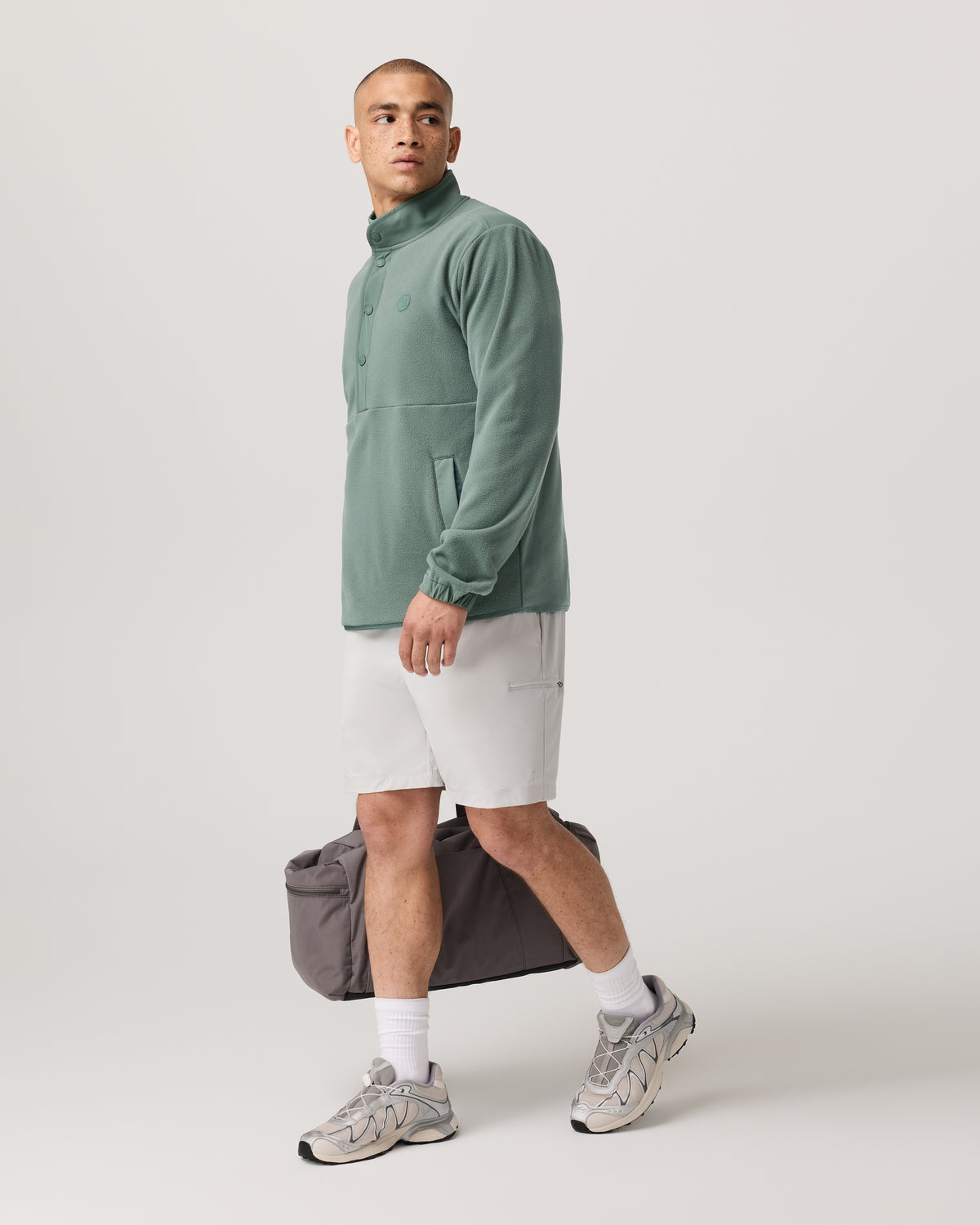 Men Vuori Aspen 1/2 Snap Men's Fleece Mock-Neck Pullover: Marsh