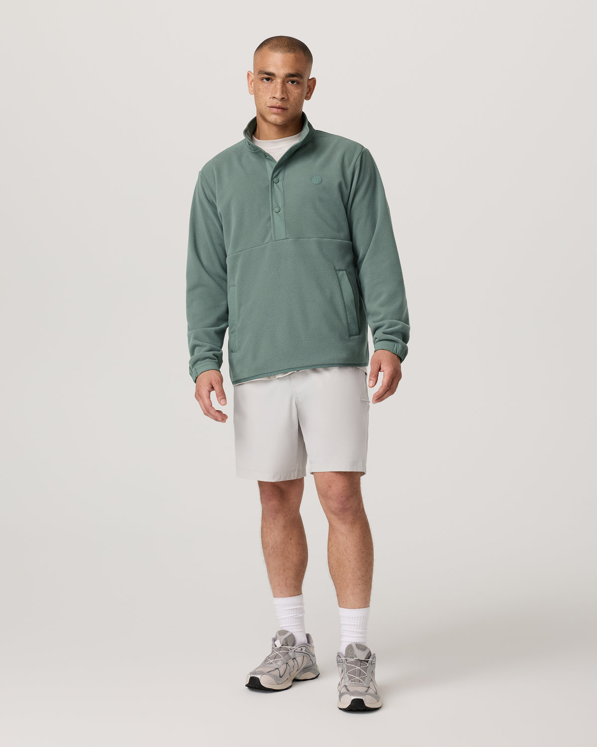 Men Vuori Aspen 1/2 Snap Men's Fleece Mock-Neck Pullover: Marsh