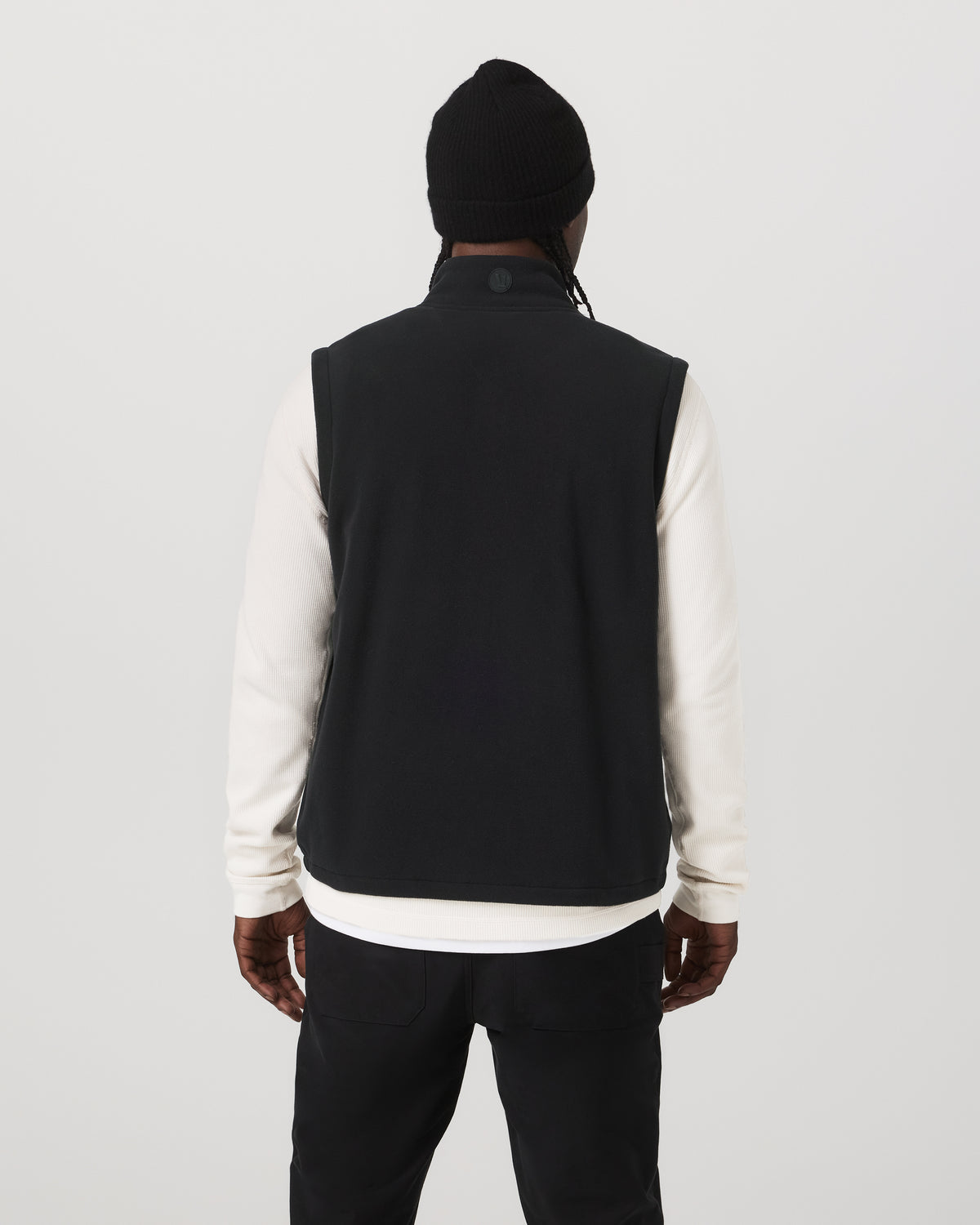 Men Vuori Aspen Vest Men's Black Zip-Up Fleece Vest