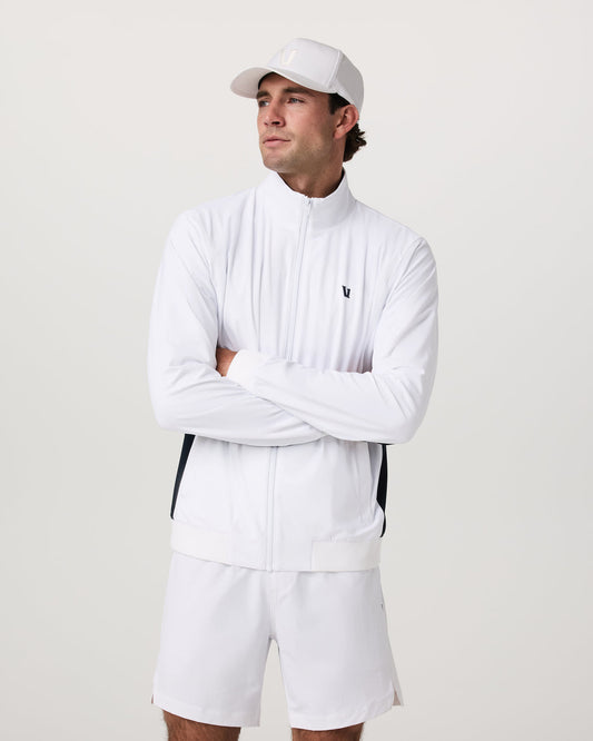Men Vuori Fleet Jacket Men's White Color Block Jacket