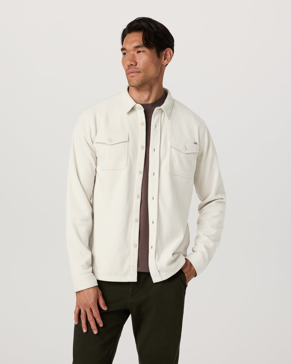 Men Vuori Aspen Shirt Jacket Men's Mushroom Fleece Shirt Jacket